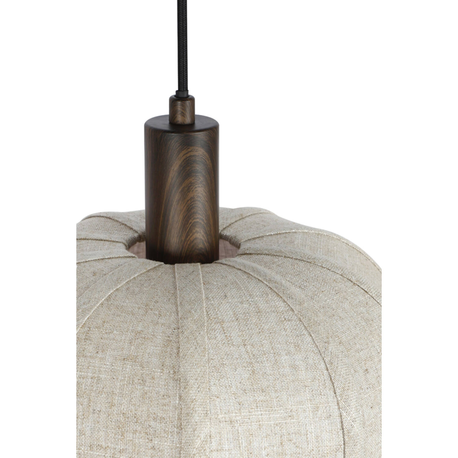 Hanging lamp 10L 144x49x97,5 cm HUXI wood prnt d brn+lin nat