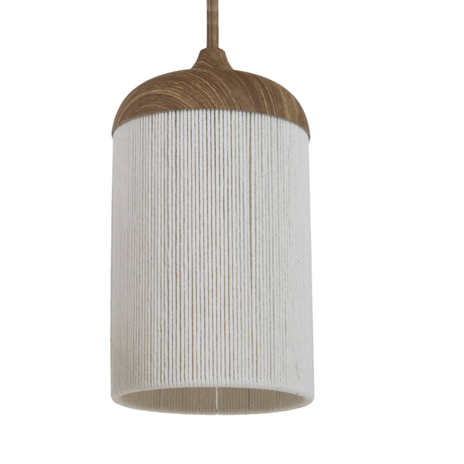 Hanging lamp 5L 117x10x27 cm DANIA wood prnt nat+rope cream