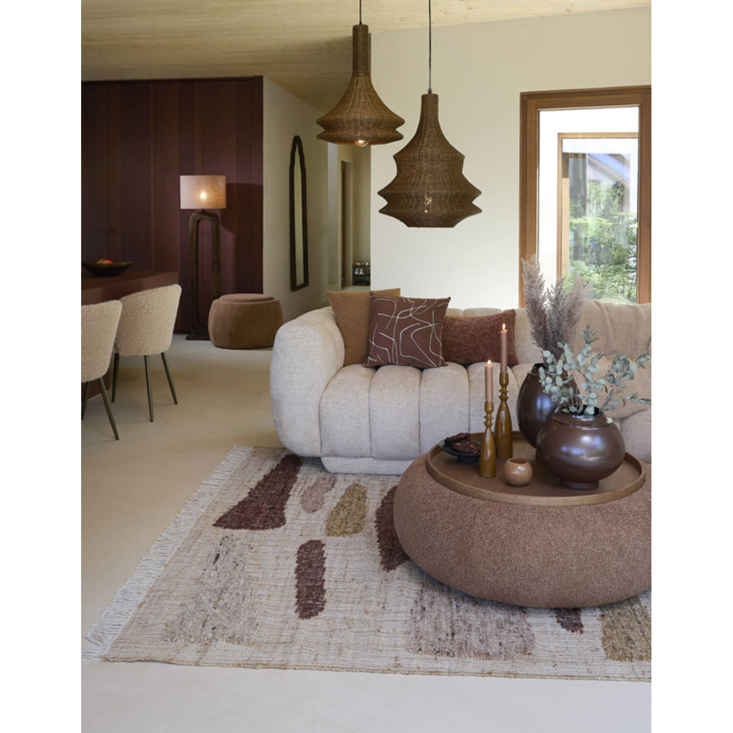 Hanging lamp Ø42,5x56 cm NEMZOR rattan brown