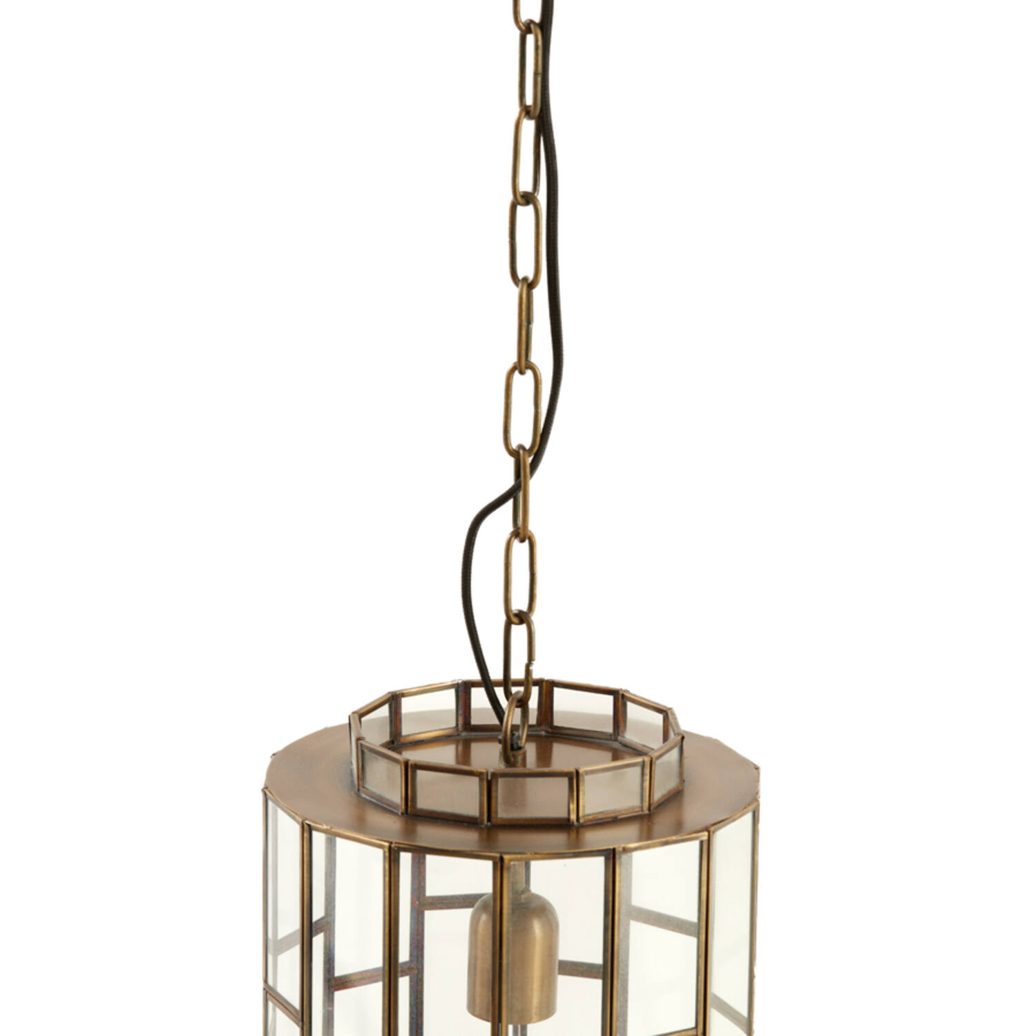 Hanging lamp Ø24x45 cm SØSTRENE antique bronze+glass
