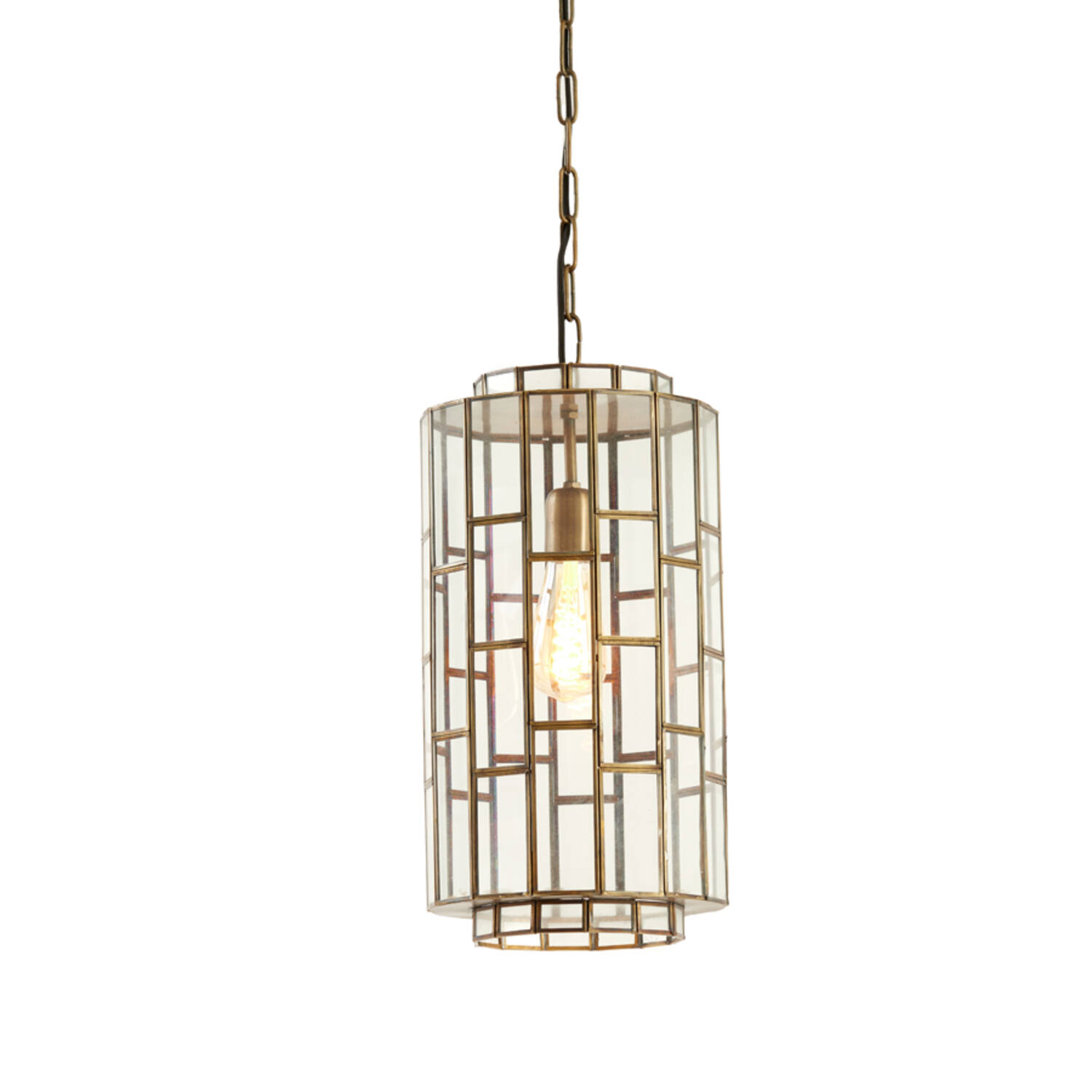 Hanging lamp Ø24x45 cm SØSTRENE antique bronze+glass