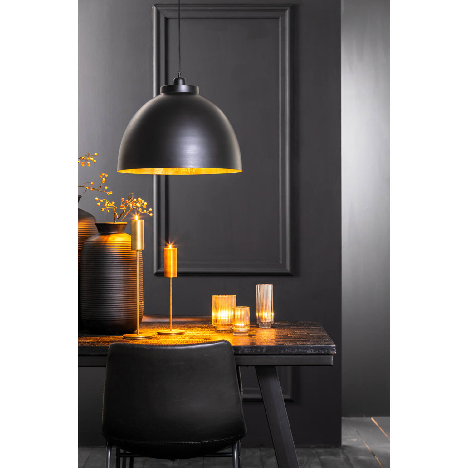 Hanglamp Ø45x32 cm KYLIE zwart-goud