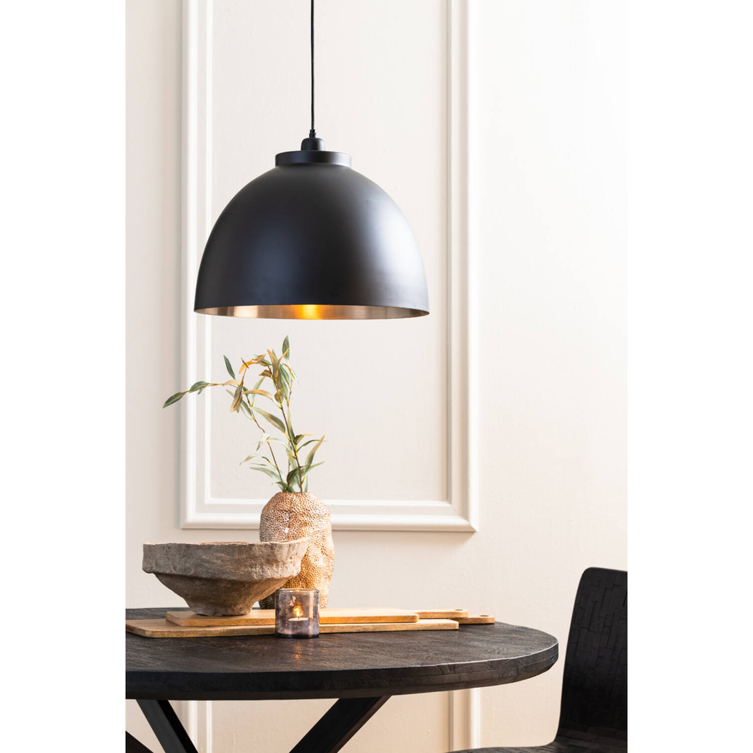 Hanging lamp Ø45x32 cm KYLIE black-nickel
