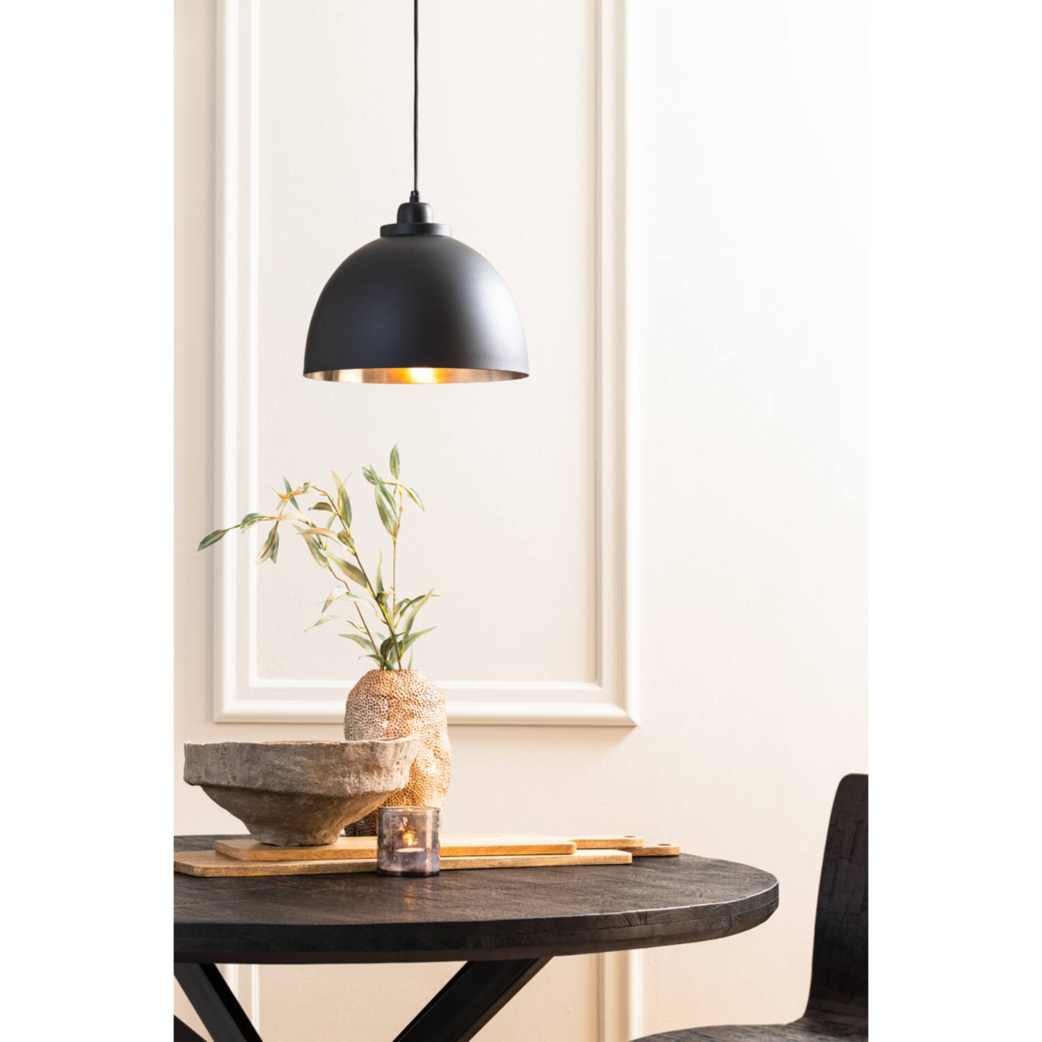 Hanging lamp Ø30x26 cm KYLIE black-matt nickel