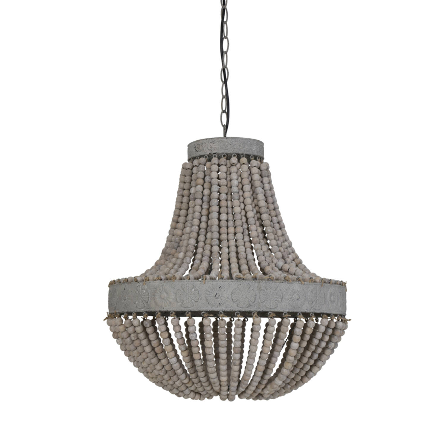 Hanging lamp beads Ø51x63 cm LUNA old white