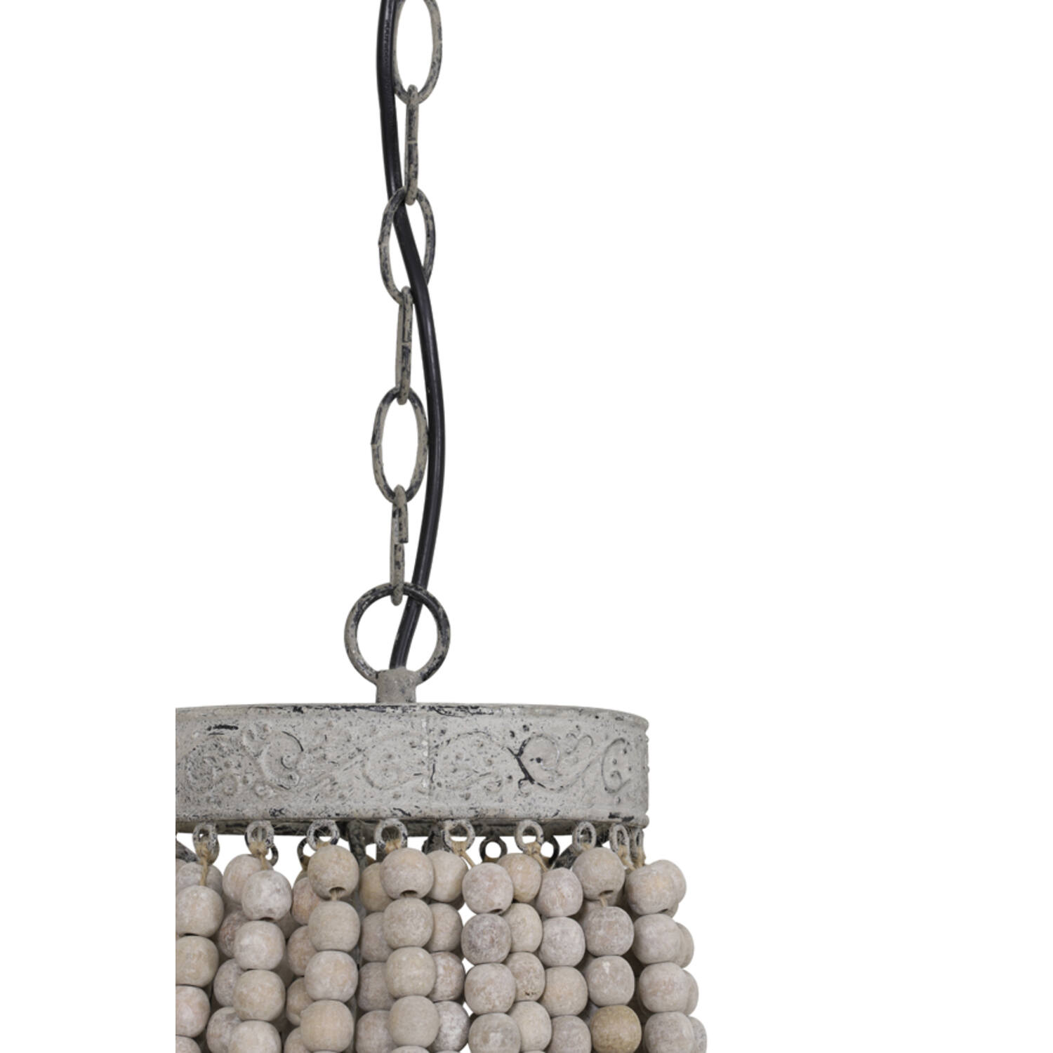Hanging lamp beads Ø51x63 cm LUNA old white