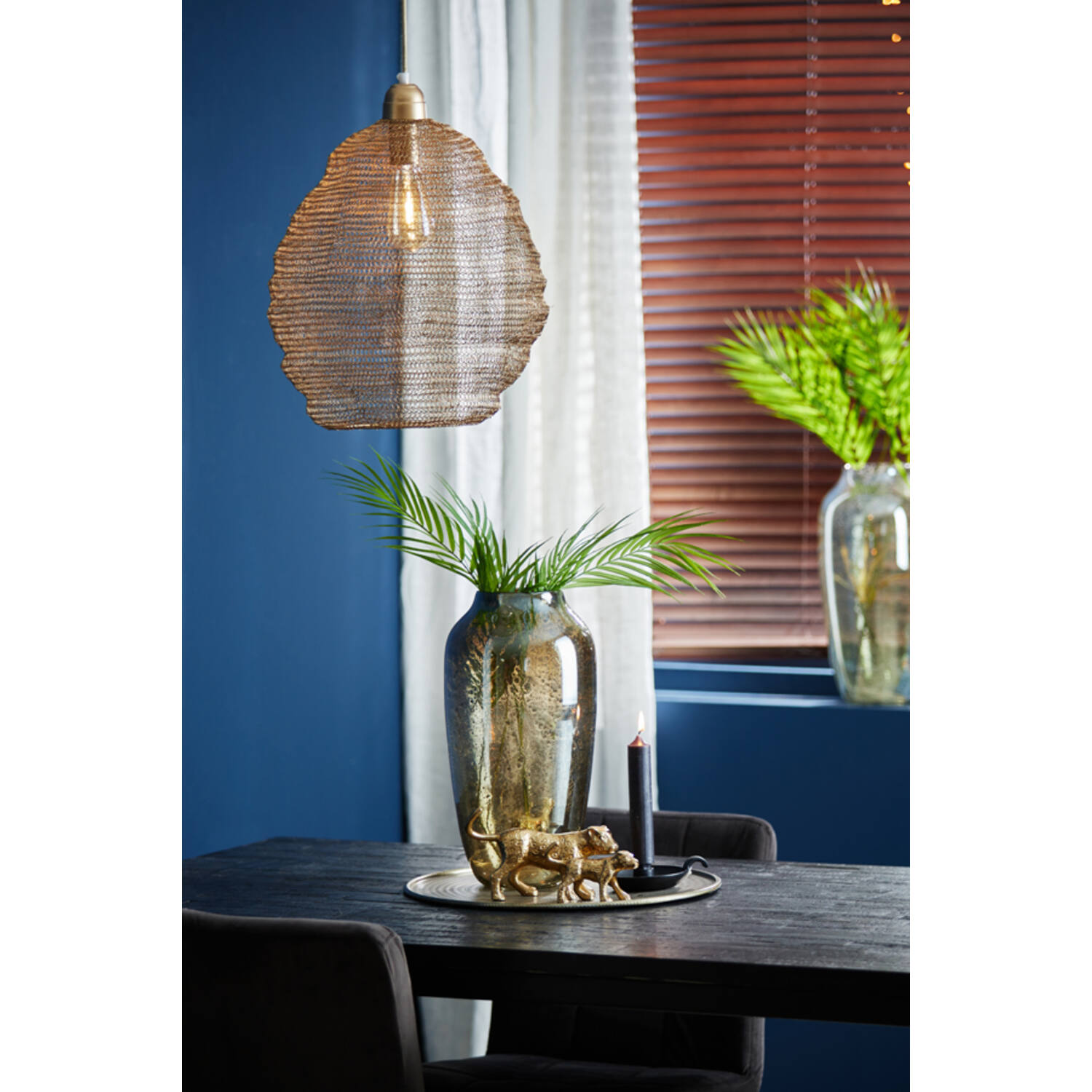 Hanglamp Ø38x42 cm NINA gaas antiek brons