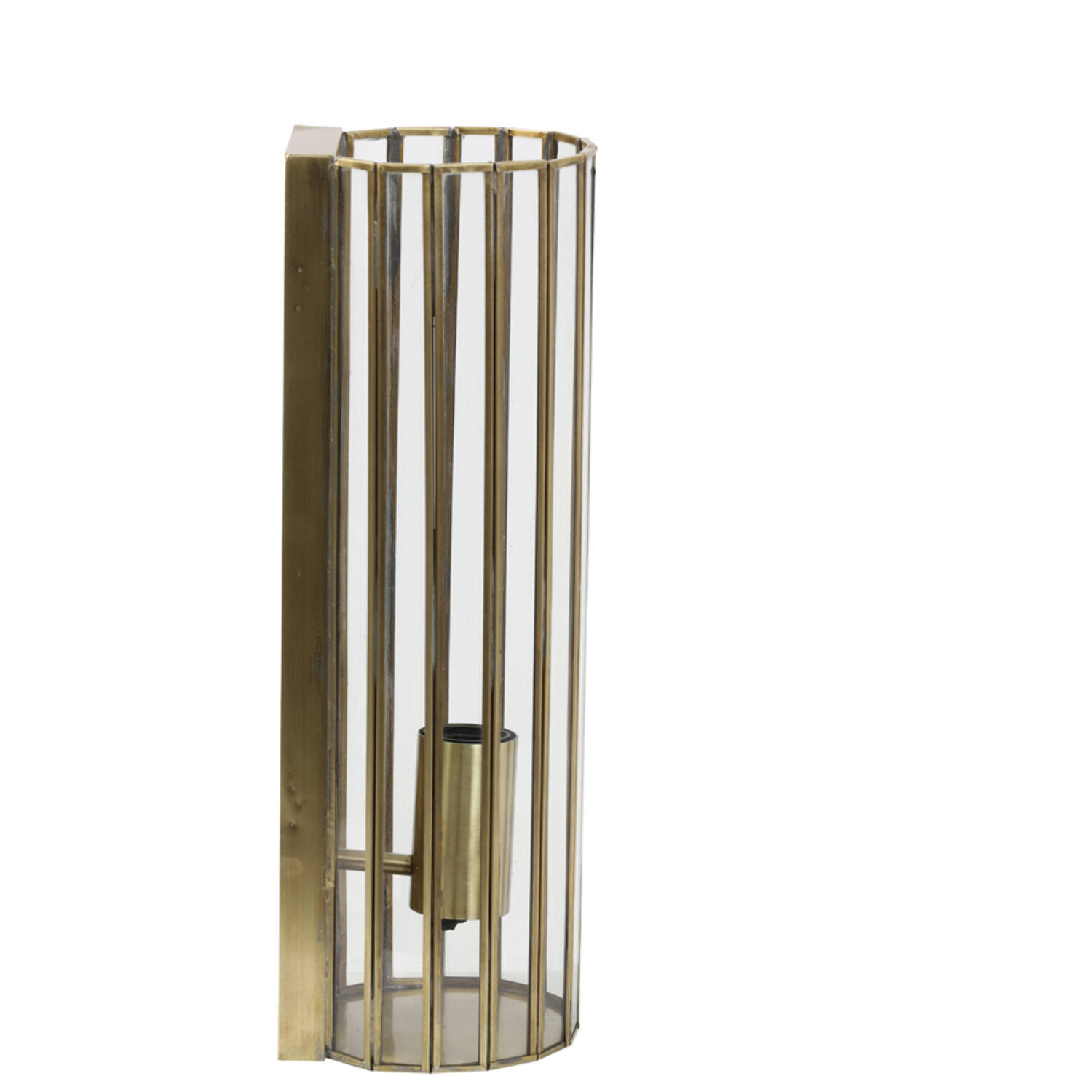 Wandlamp 13x13x41 cm STRØBY antiek brons+glas