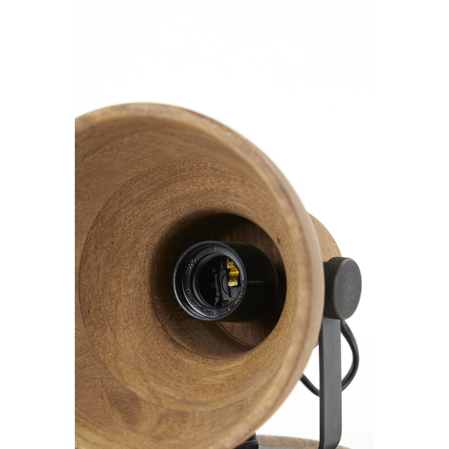 Wandlamp 21x17x19 cm ILANIO hout bruin+mat zwart