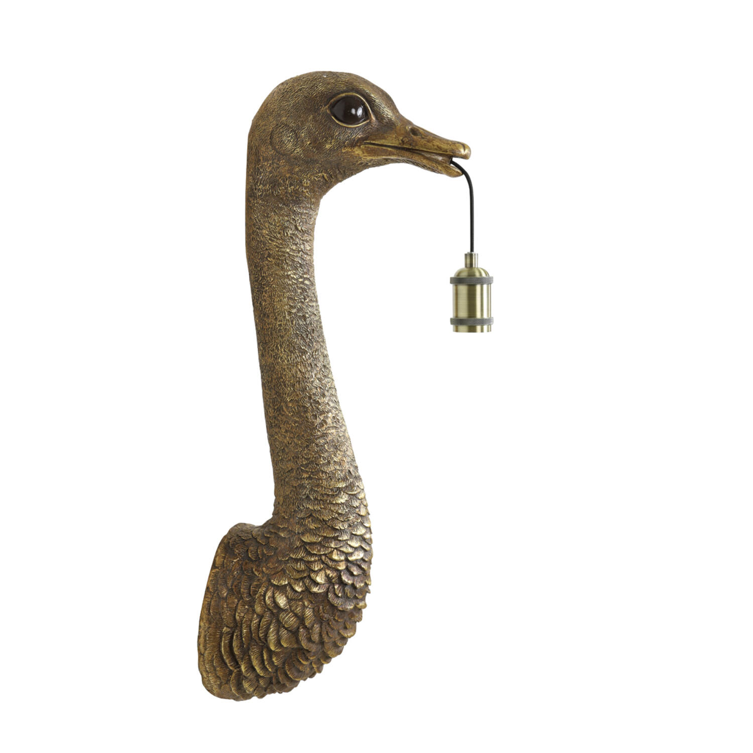 Wandlamp 25x19x72 cm OSTRICH antiek brons