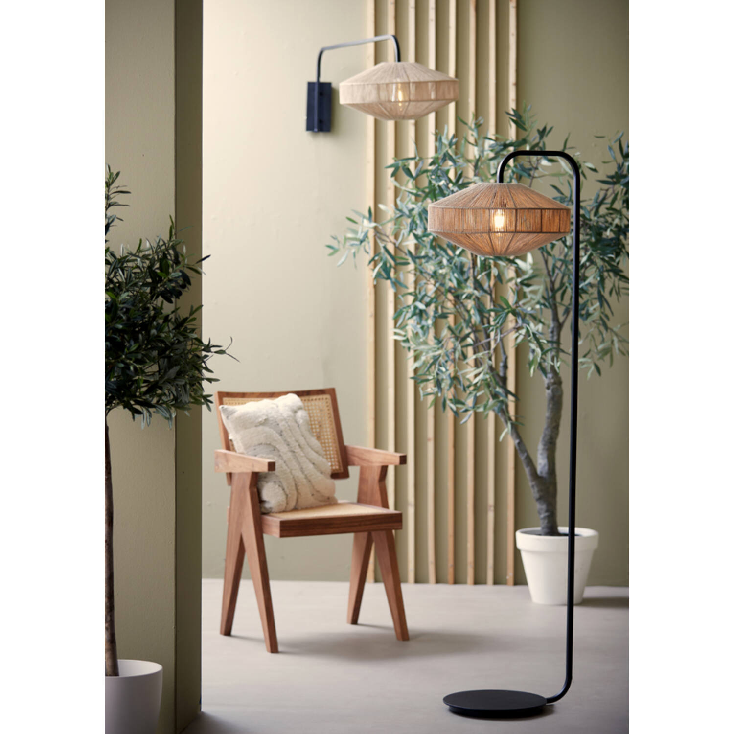 Wall lamp Ø43x115 cm LYRA natural+matt black