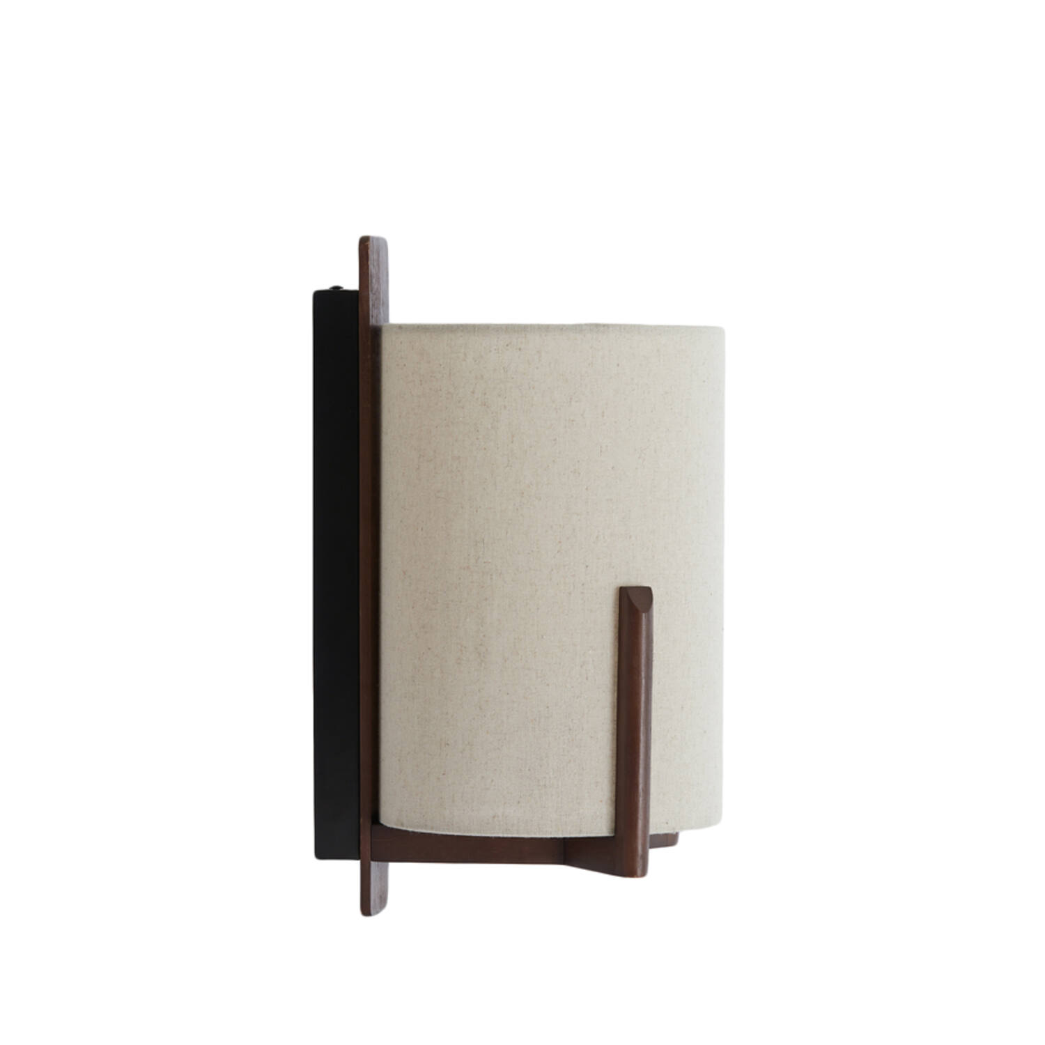 Wall lamp 22x18x36 cm LITTO dark brown+linen natural