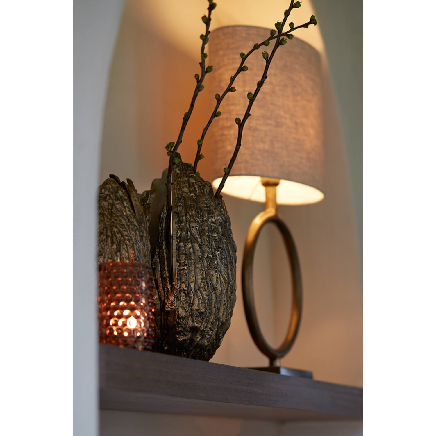 Shade oval straight slim 38-17,5-28 cm LIVIGNO natural