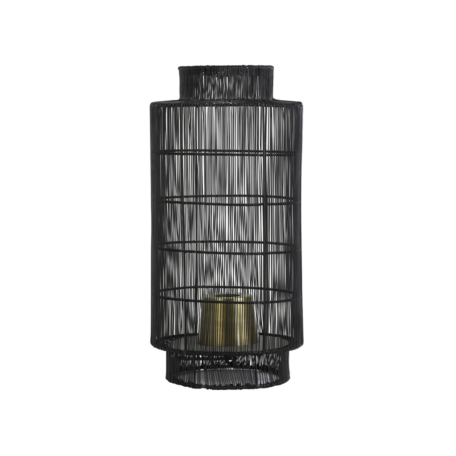 Tafellamp lantaarn Ø24x52 cm GRUARO draad zwart-antiek brons