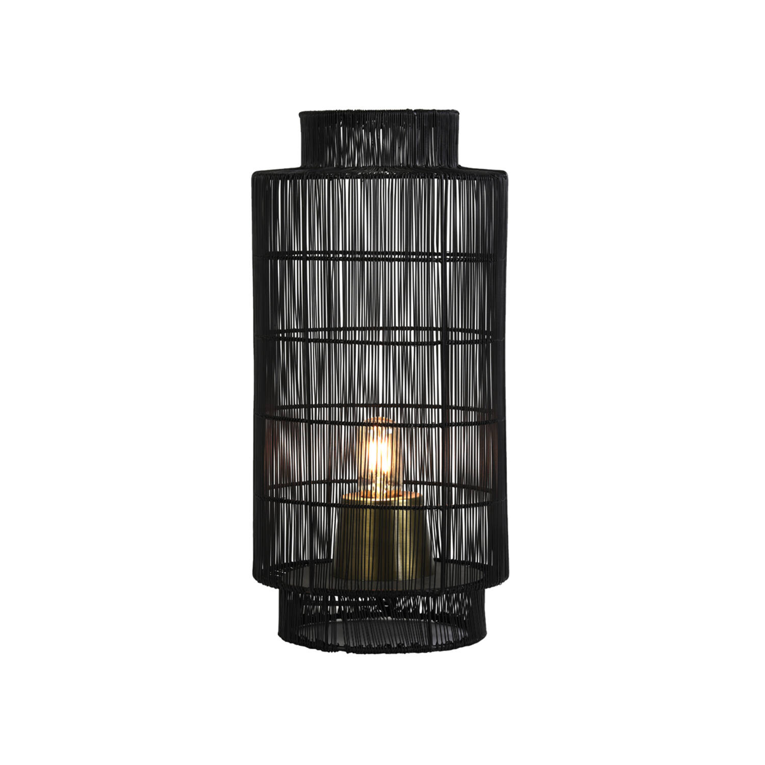 Tafellamp lantaarn Ø24x52 cm GRUARO draad zwart-antiek brons