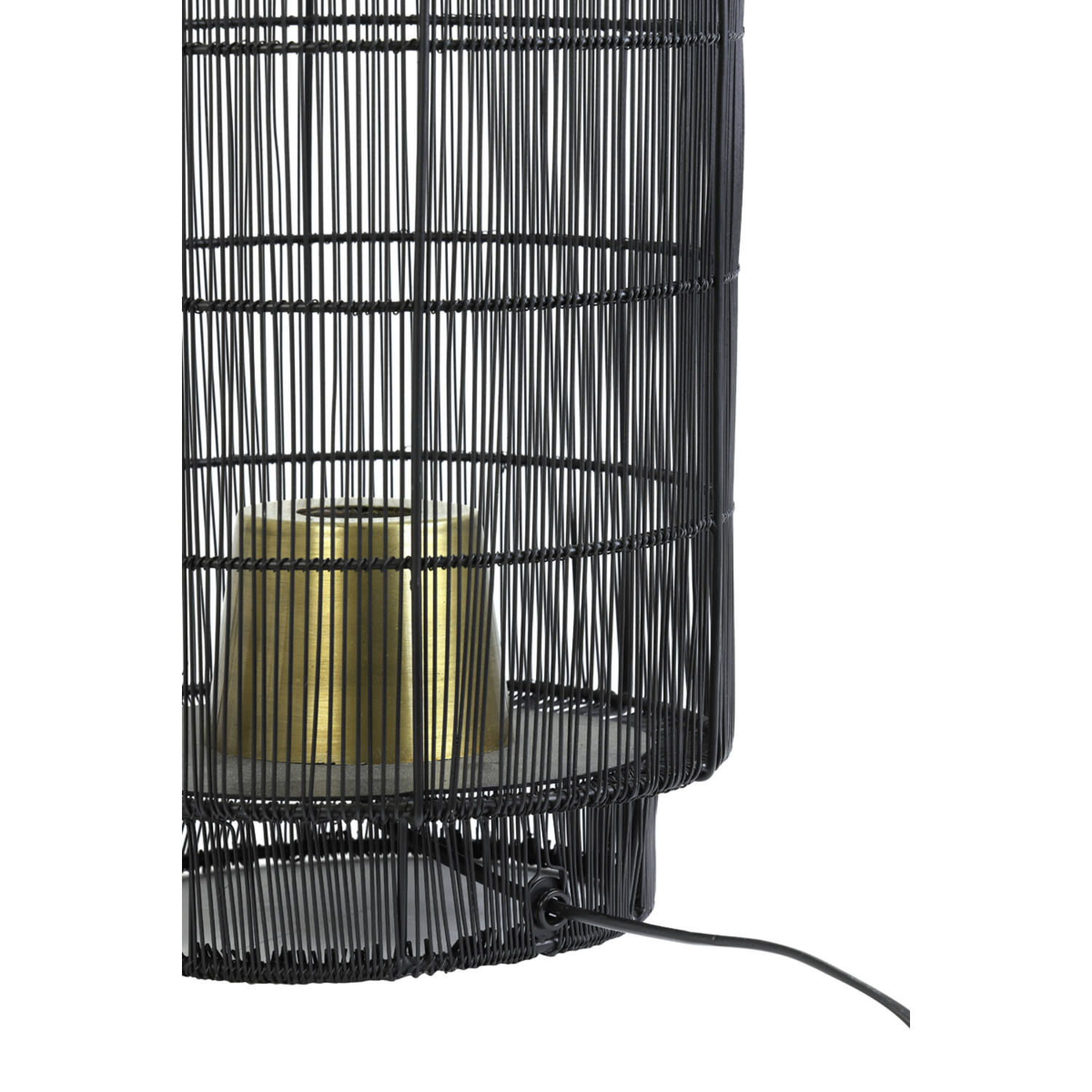 Tafellamp lantaarn Ø24x52 cm GRUARO draad zwart-antiek brons