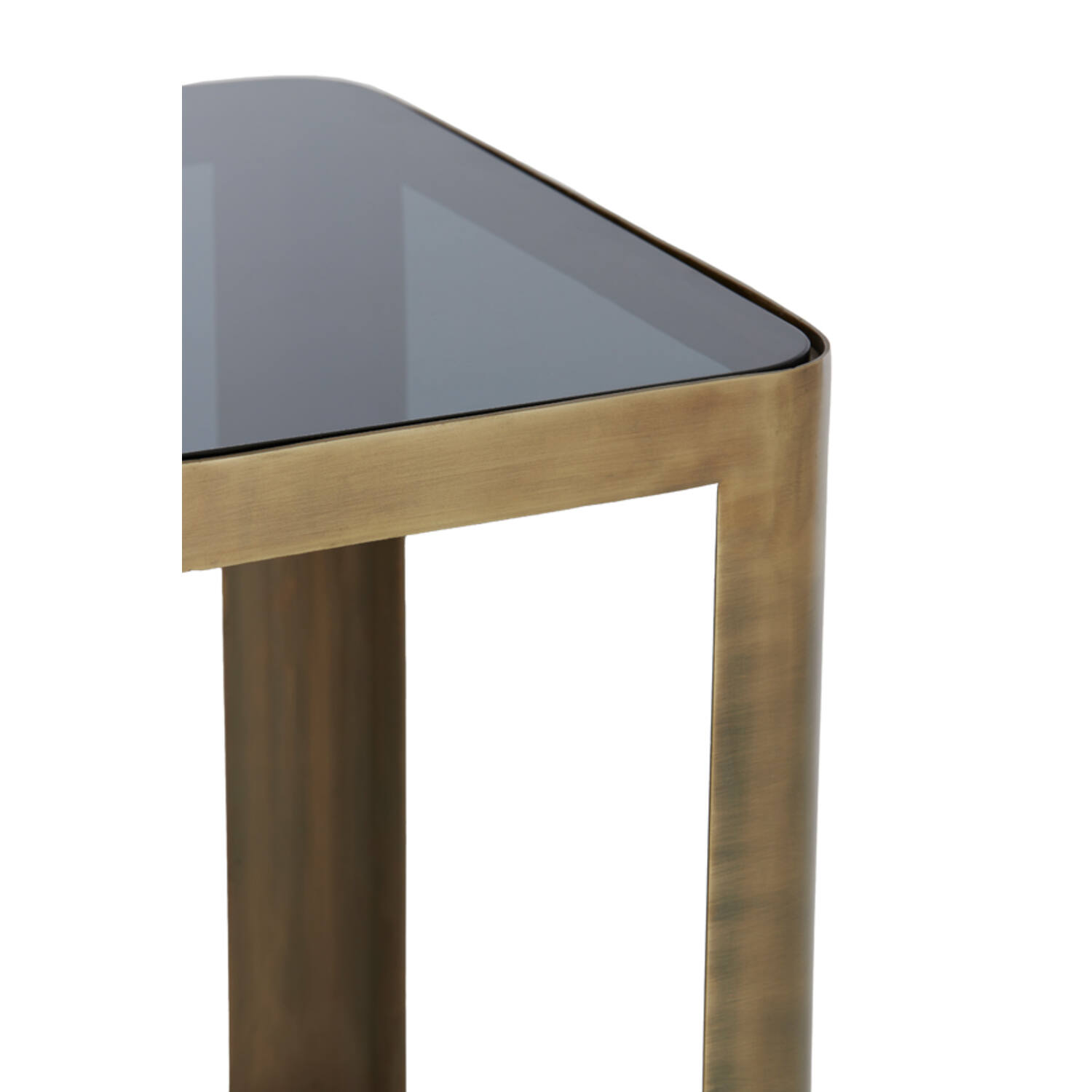 Zuil S/2 30x30x80+35x35x100 cm OXE antiek brons+smoke glas