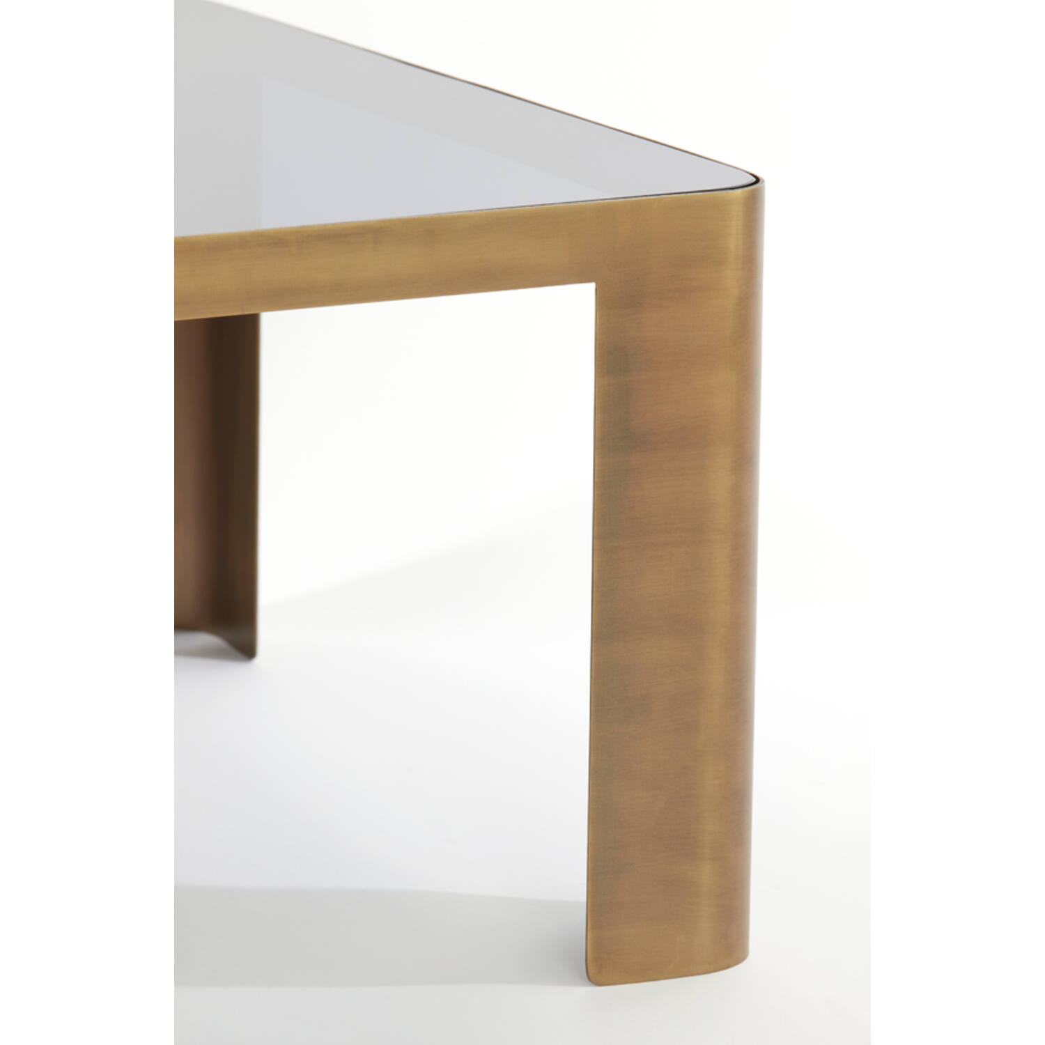 Coffee table S/2 50x50x30+75x75x40 cm OXE ant. br+smoked gl.