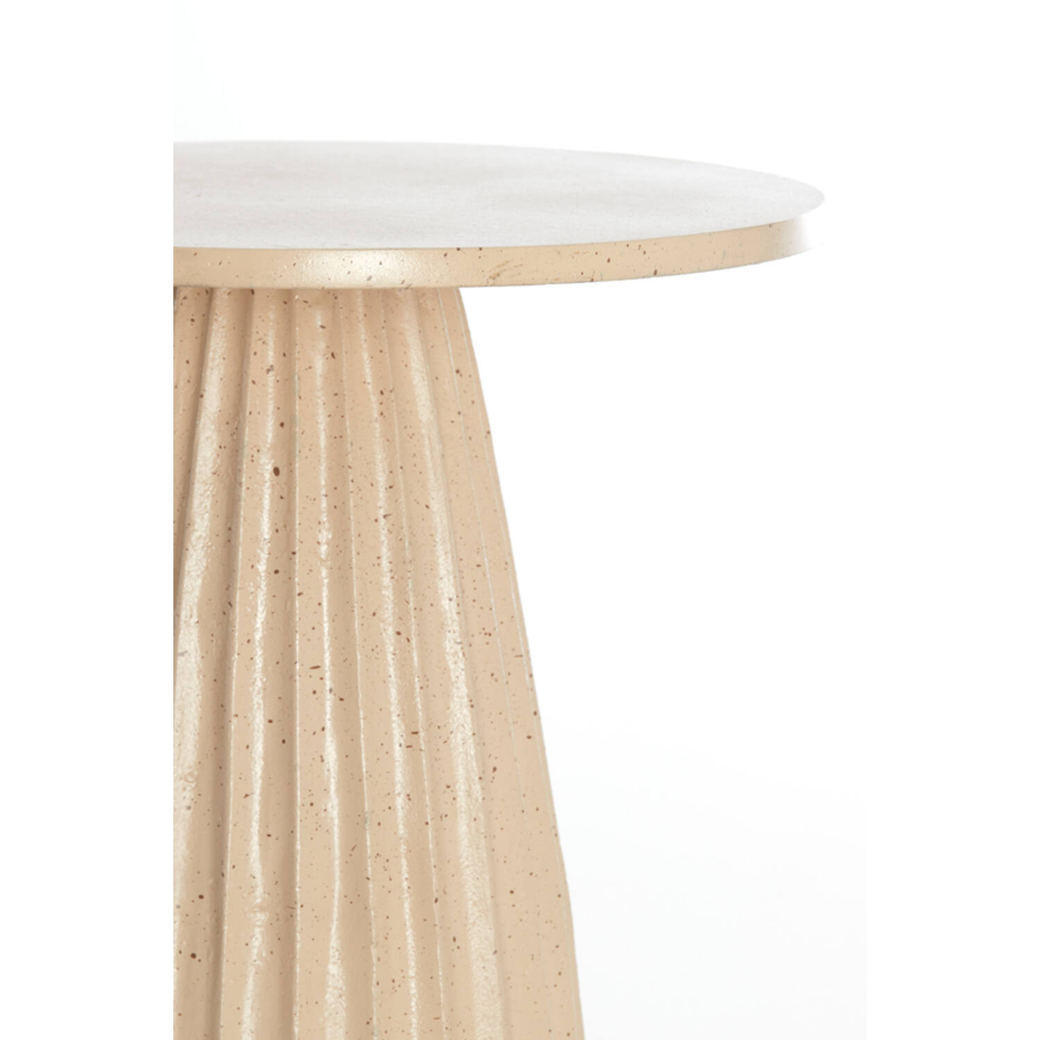 Side table Ø40x51 cm VEGLIA matt sand+light brown spotted
