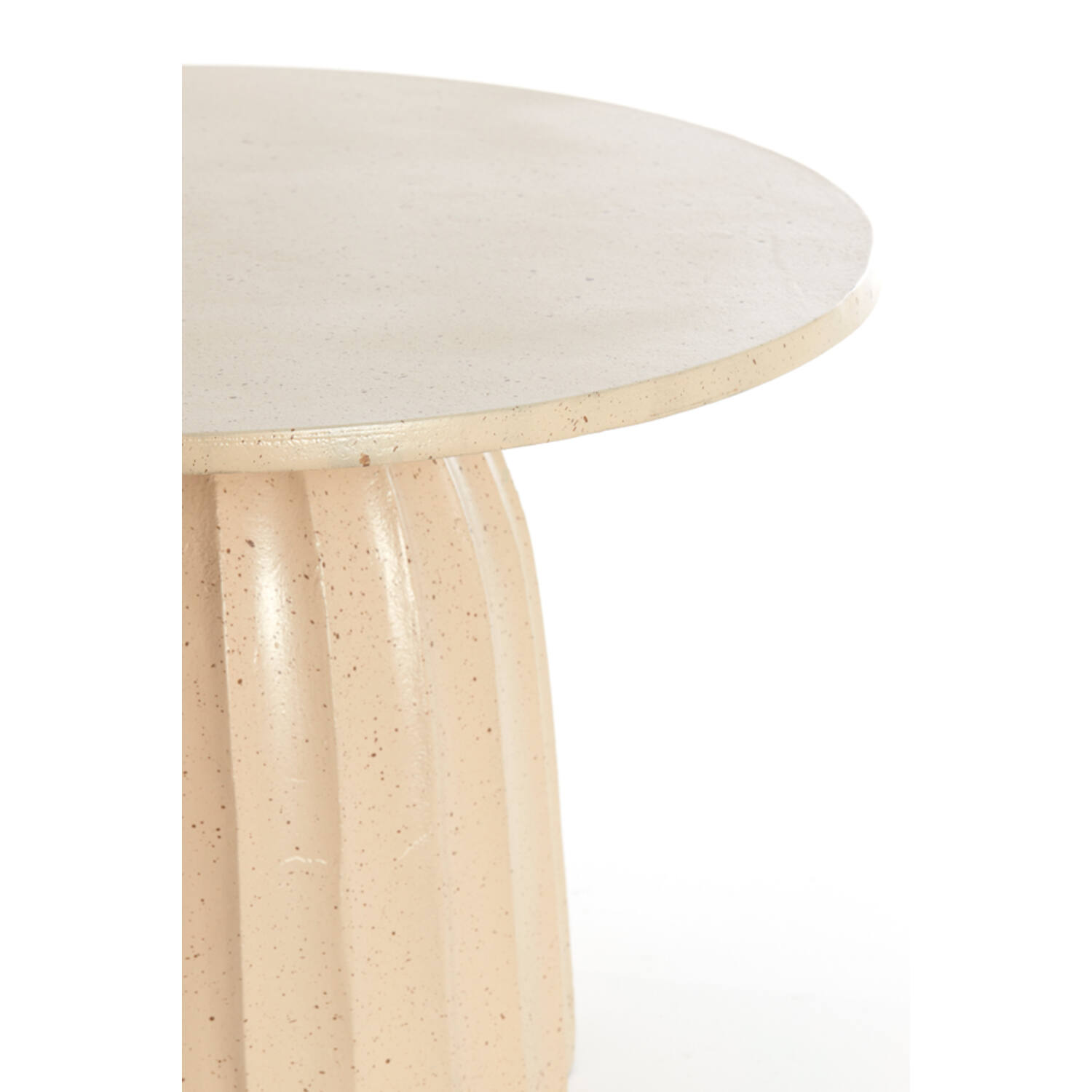 Bijzettafel Ø60x38 cm VEGLIA mat zand+licht bruin gespikkeld