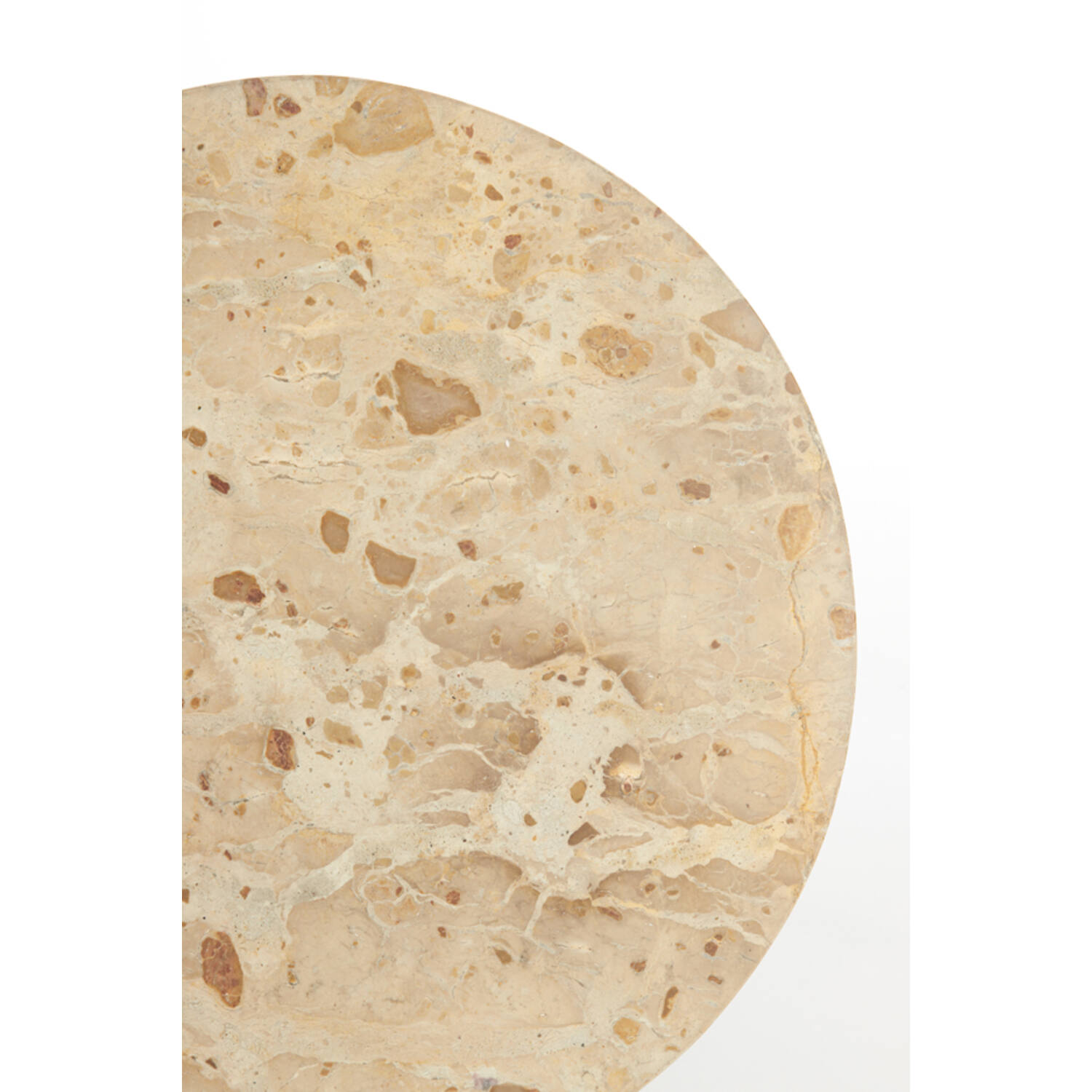 Bijzettafel S/2 Ø41x49+Ø48x53 cm ZECA taupe marmer+antiek br