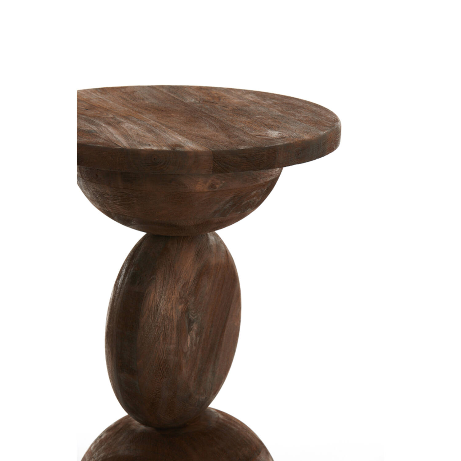 Bijzettafel Ø40x50 cm MIRTO hout mat donker bruin