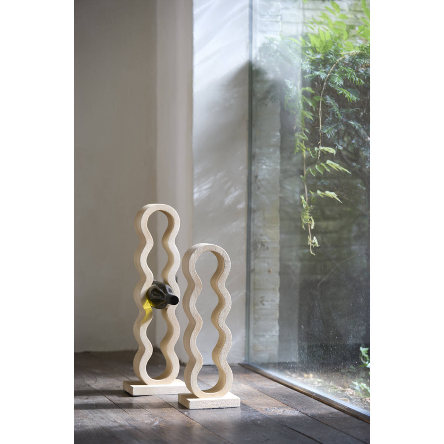 Wine rack 4 bottles 15,5x12,5x47 cm EDOLO wood matt natural