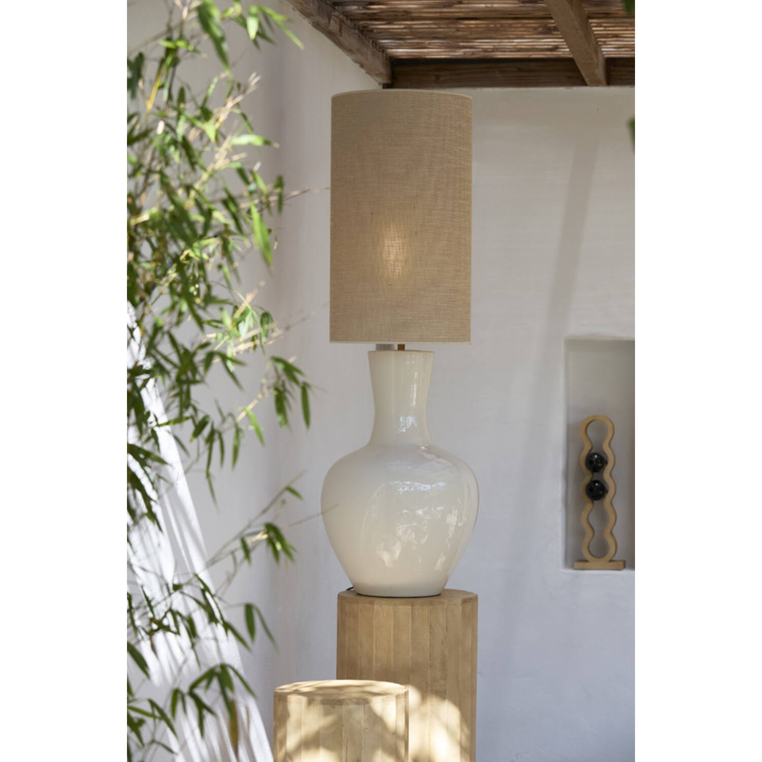 Wine rack 5 bottles 18x13x58 cm EDOLO wood matt natural