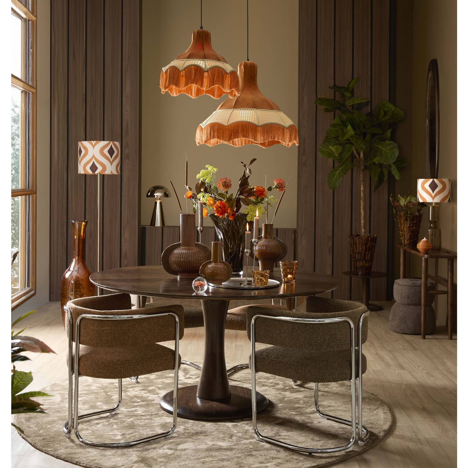 Eetkamerstoel 57x53x73,5 cm ADANTE karamel+chroom