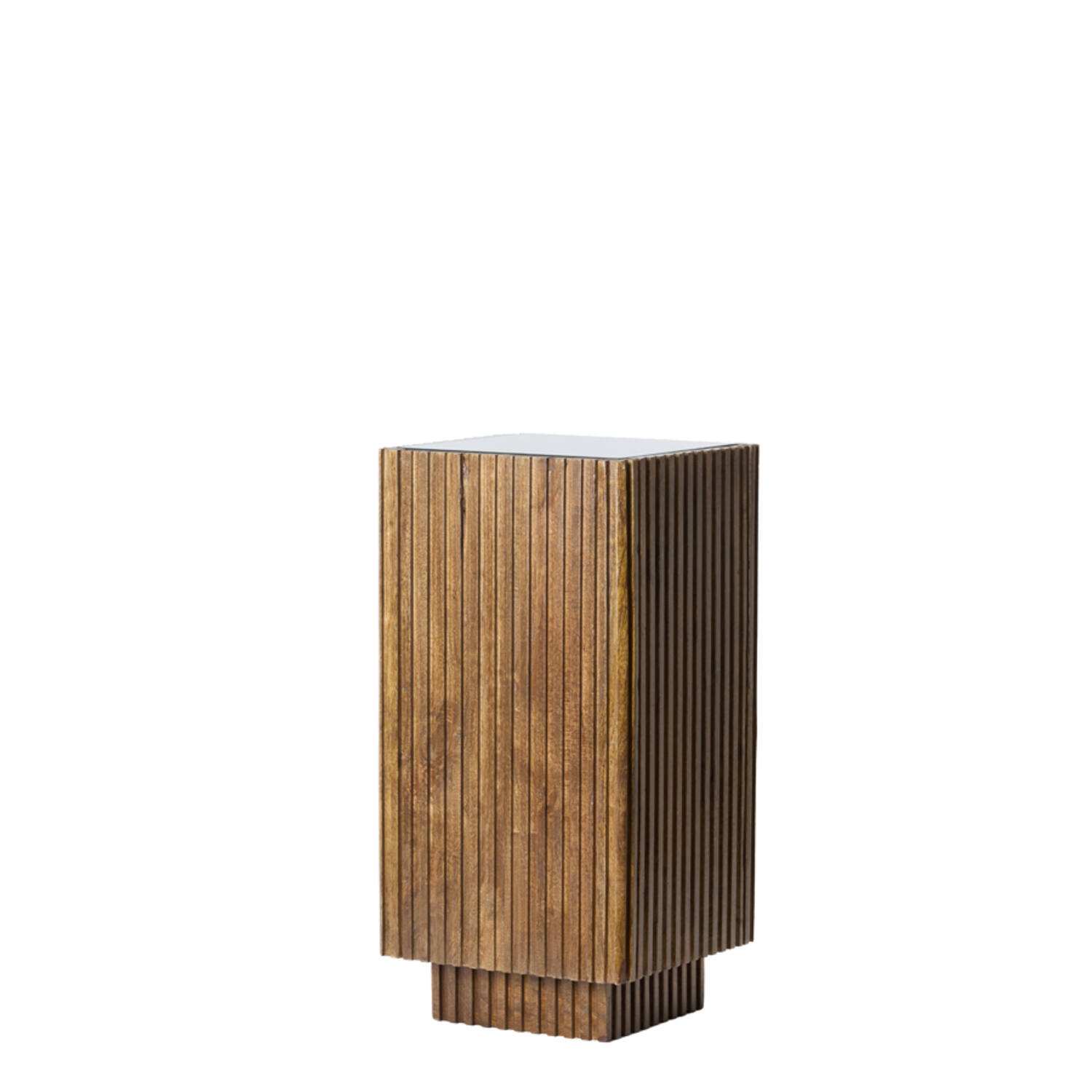 Pillar 30x30x60 cm GATURA wood dark brown+glass brown