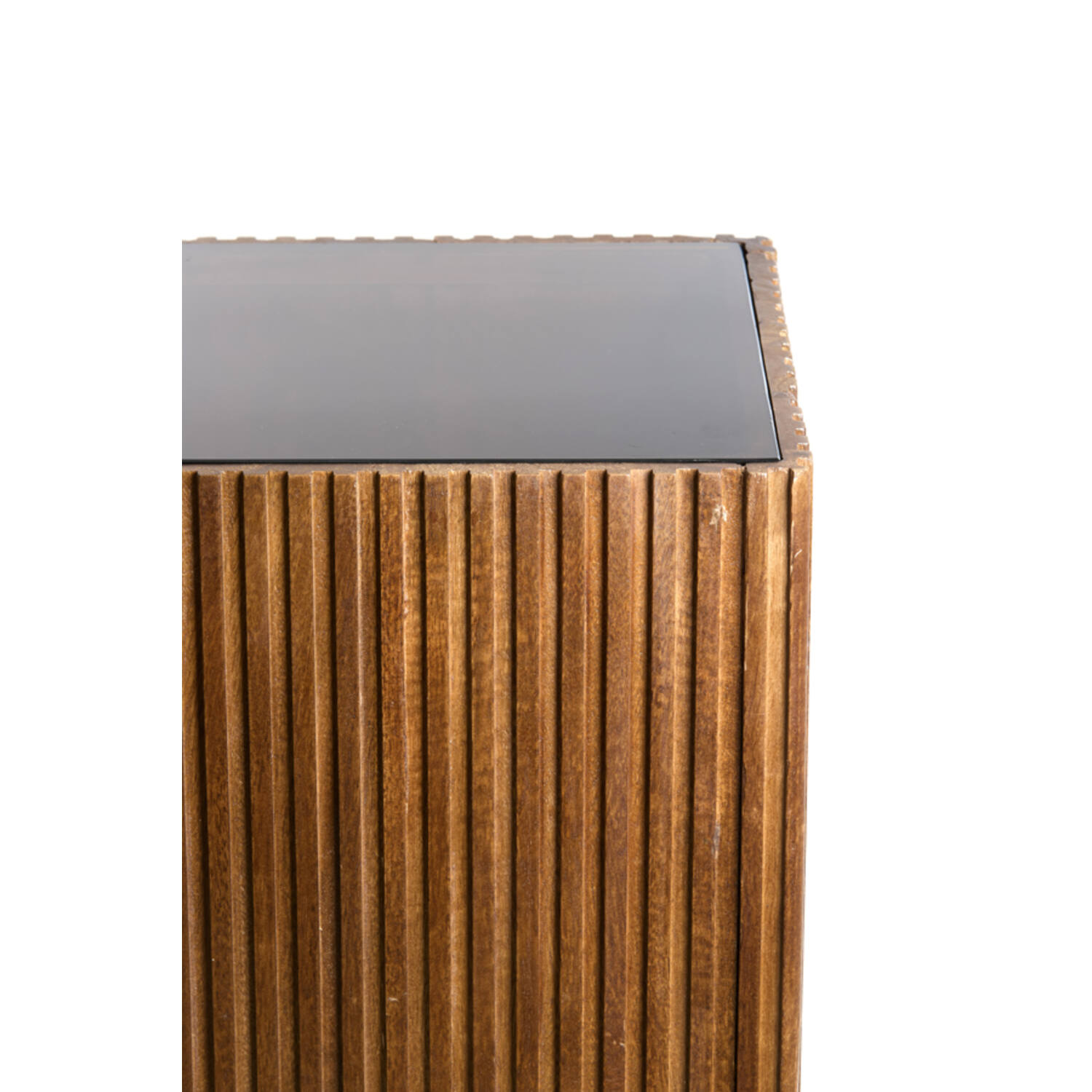 Pillar 30x30x60 cm GATURA wood dark brown+glass brown