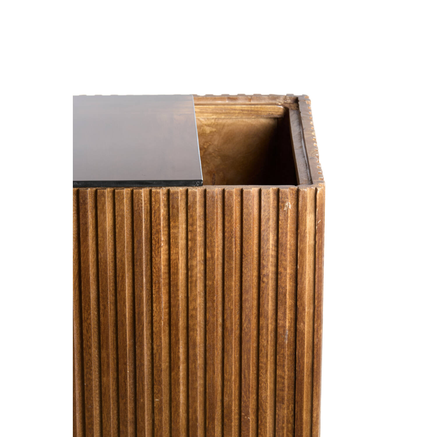 Pillar 30x30x60 cm GATURA wood dark brown+glass brown