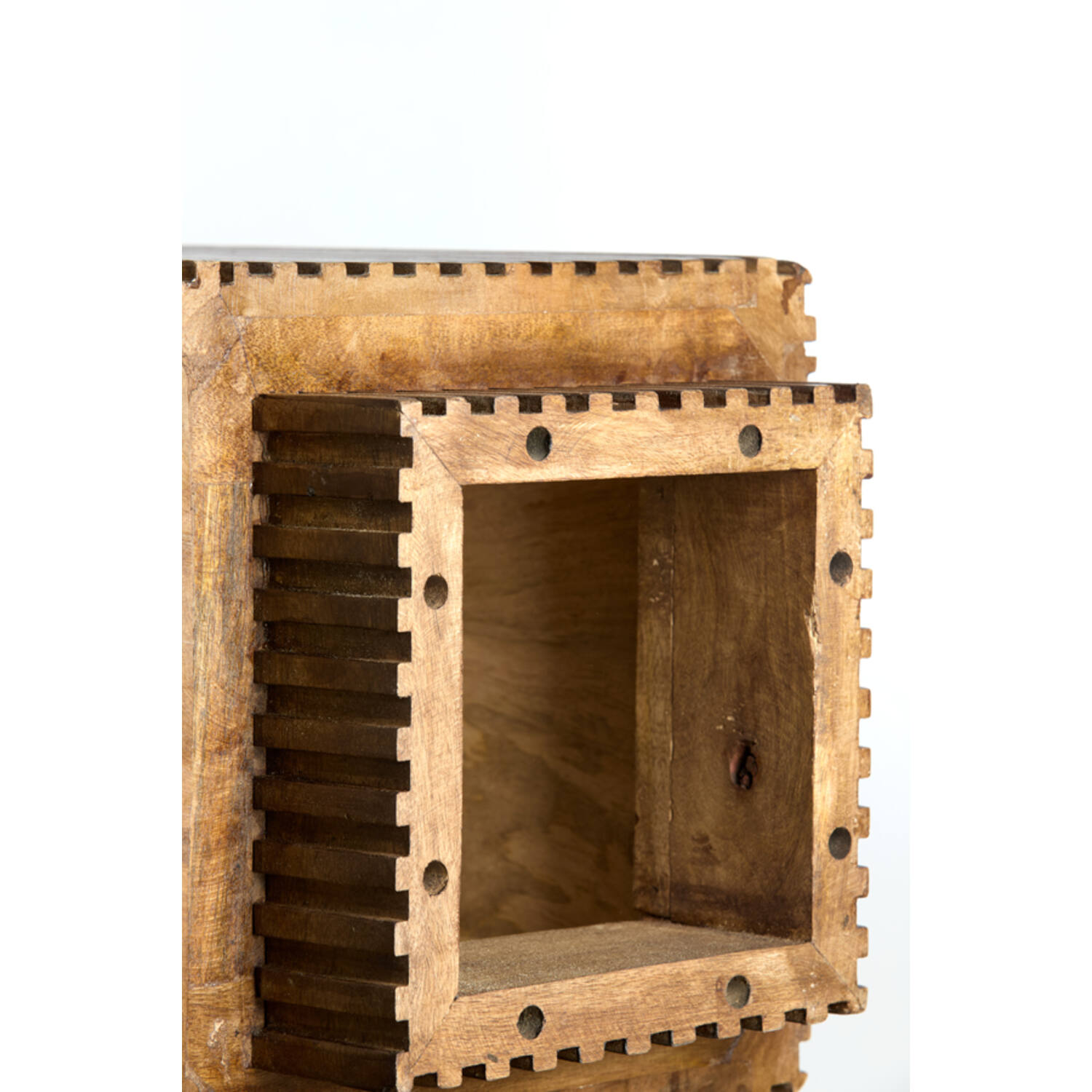 Pillar 30x30x60 cm GATURA wood dark brown+glass brown