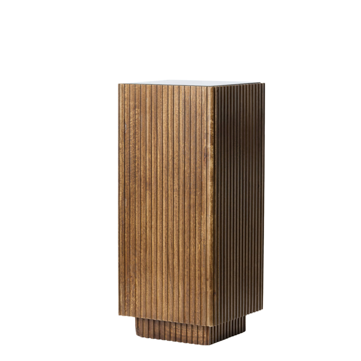 Pillar 35x35x80 cm GATURA wood dark brown+glass brown