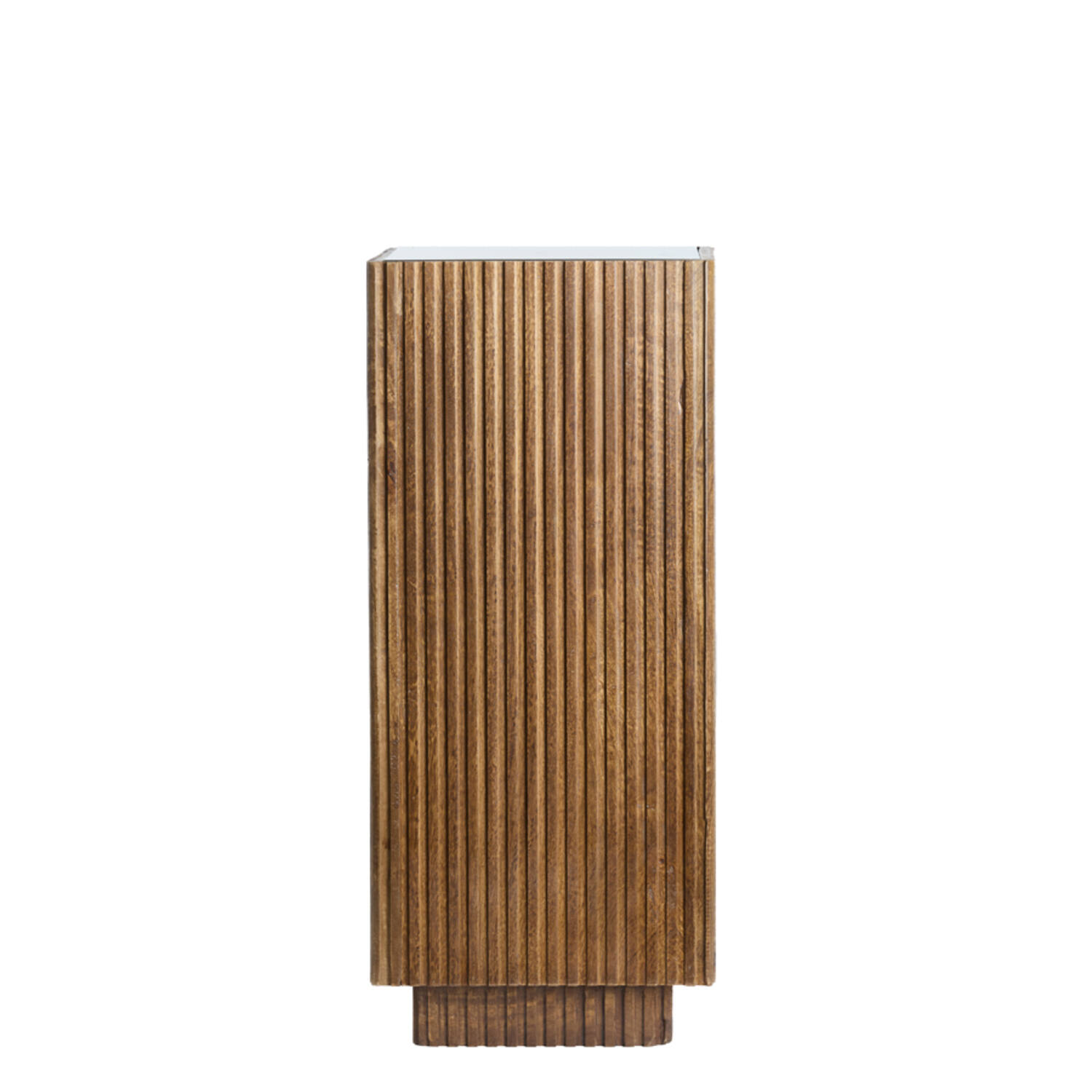 Pillar 35x35x80 cm GATURA wood dark brown+glass brown