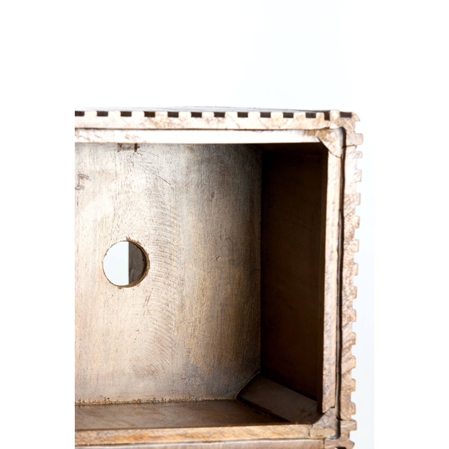 Pillar 35x35x80 cm GATURA wood dark brown+glass brown