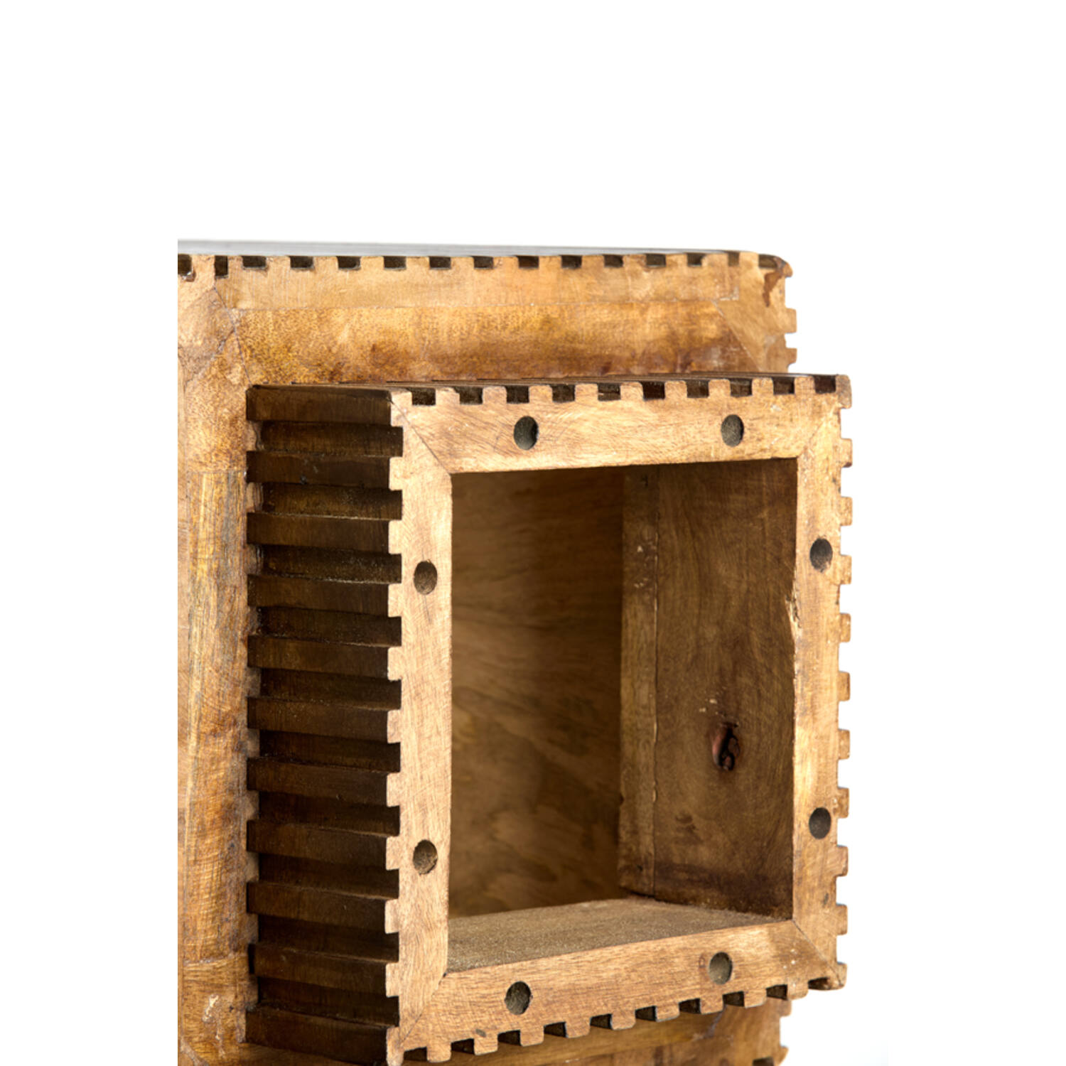 Pillar 35x35x80 cm GATURA wood dark brown+glass brown
