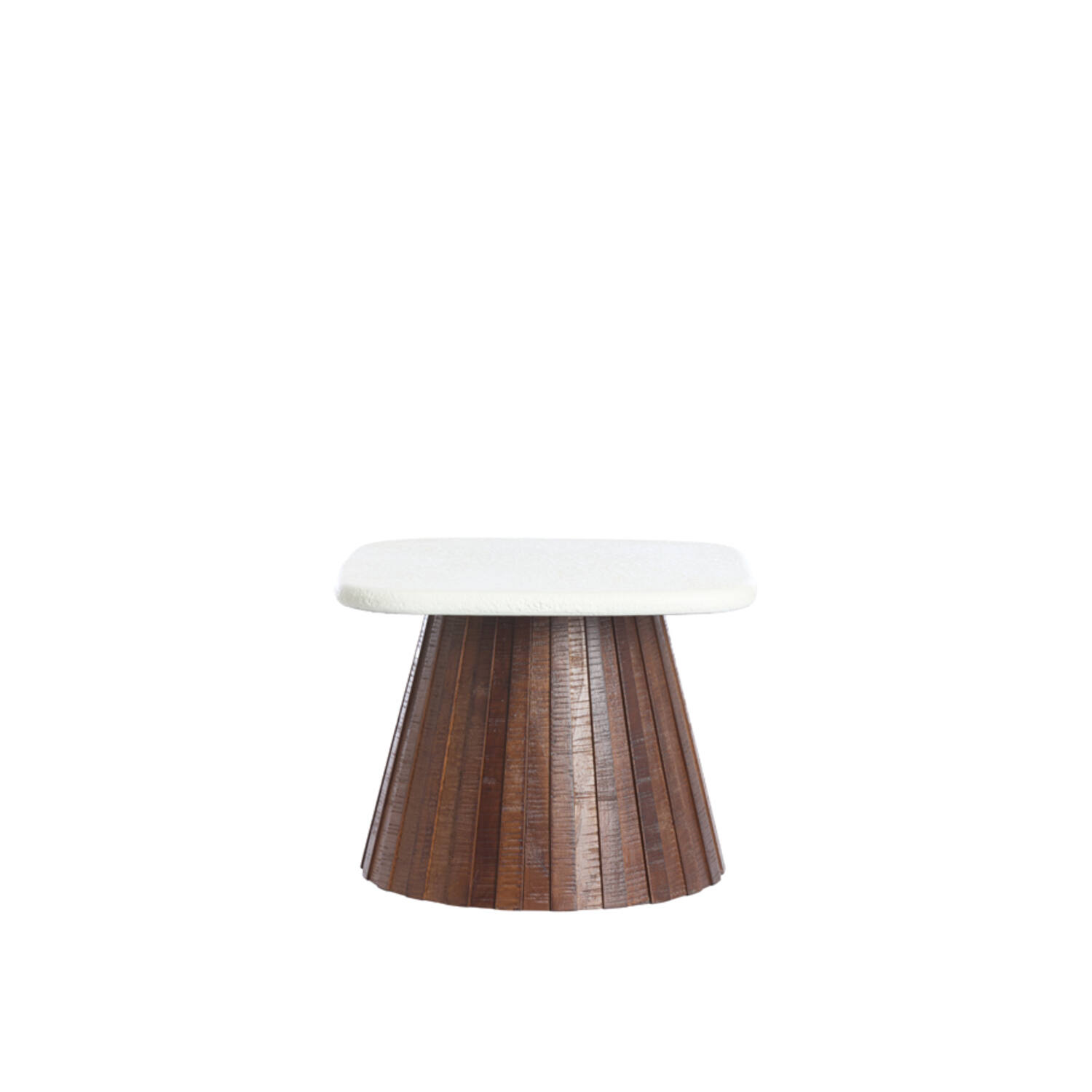 Bijzettafel 45x45x35 cm OKATO crème+hout bruin