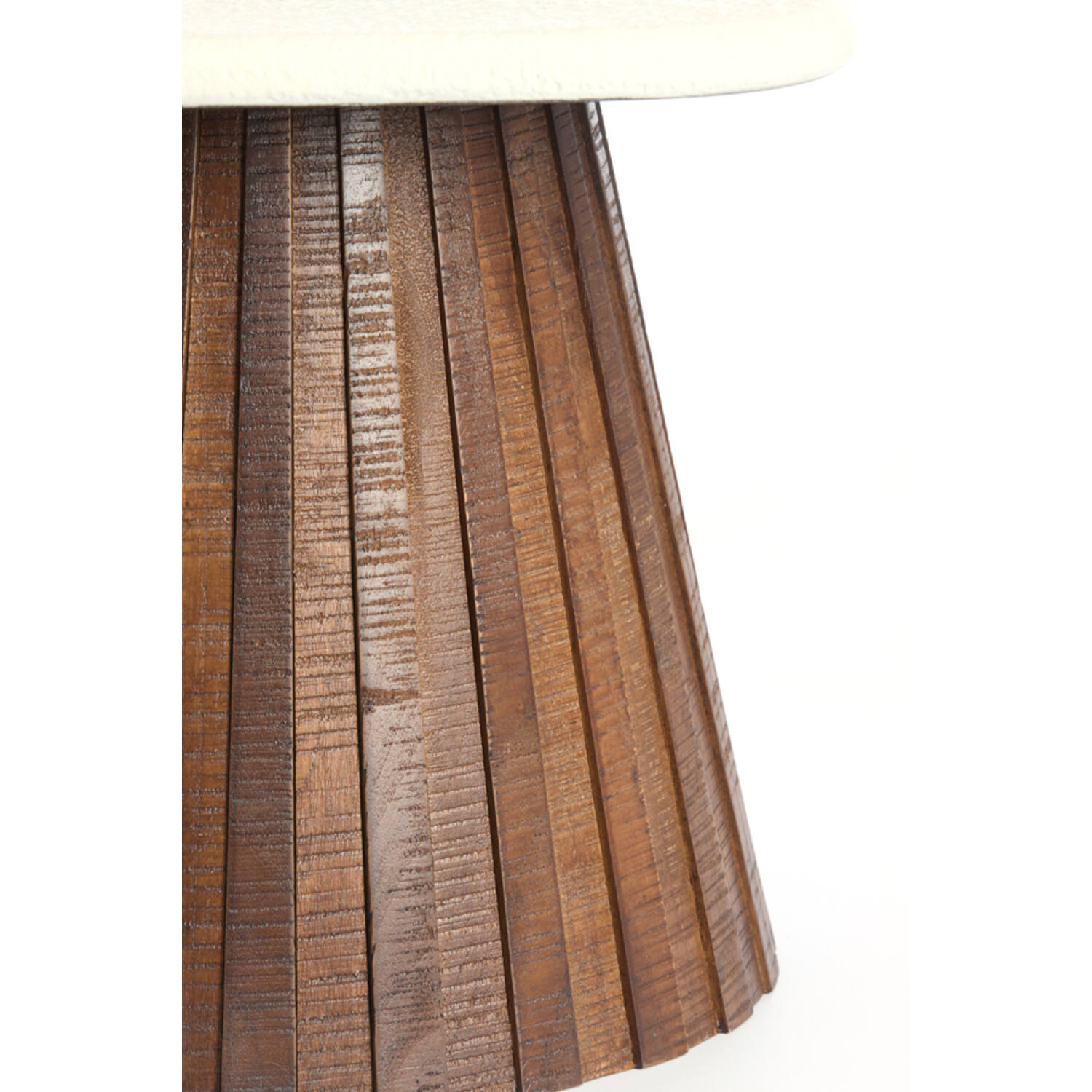 Bijzettafel 45x45x35 cm OKATO crème+hout bruin