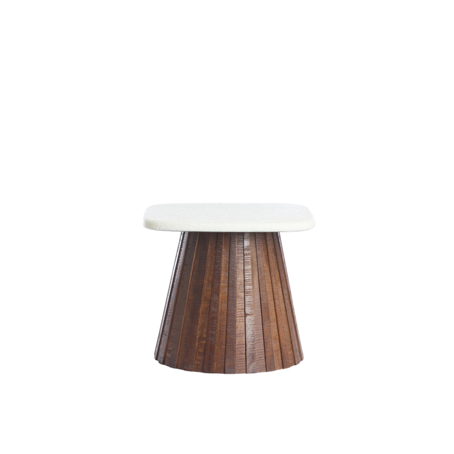 Side table 45x45x40 cm OKATO cream+wood brown