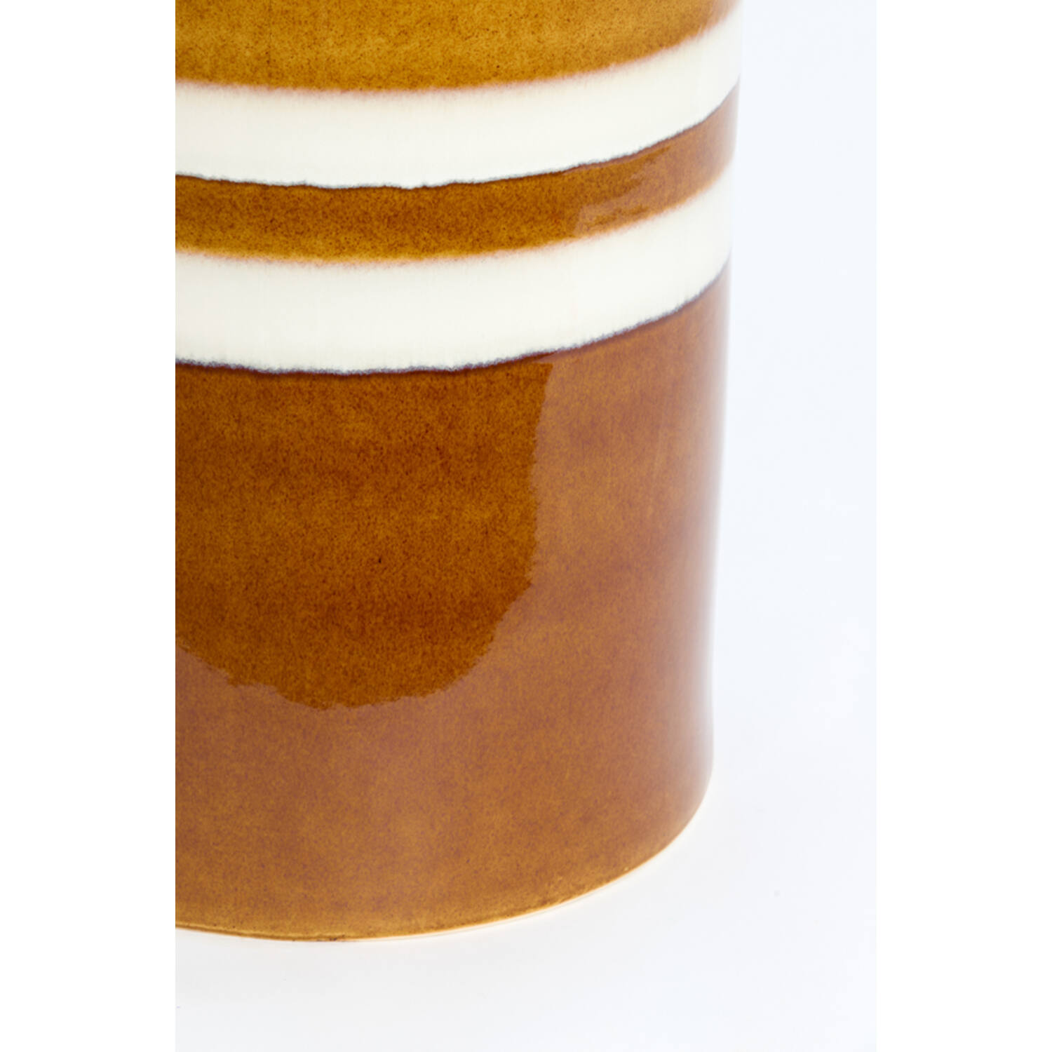 Bijzettafel Ø33x44 cm MOOCA keramiek cognac-wit