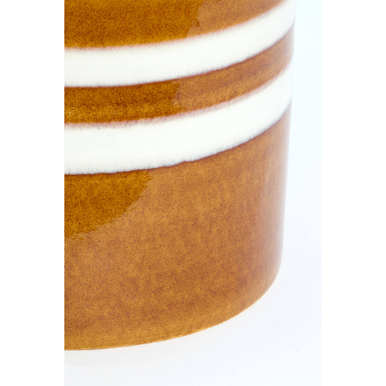 Bijzettafel Ø42x34 cm MOOCA keramiek cognac-wit