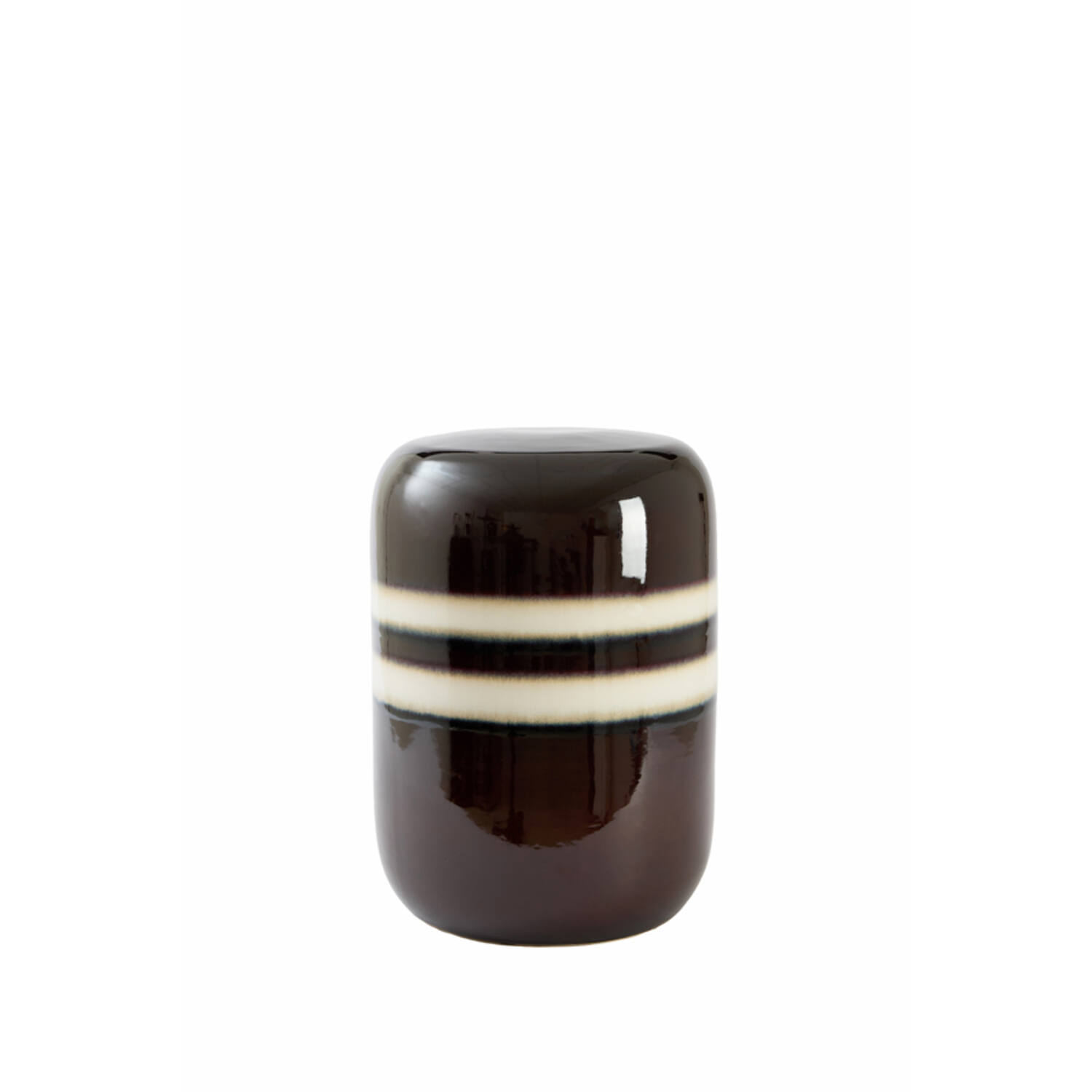 Side table Ø34x46,5 cm FRANCA ceramics dark brown+white