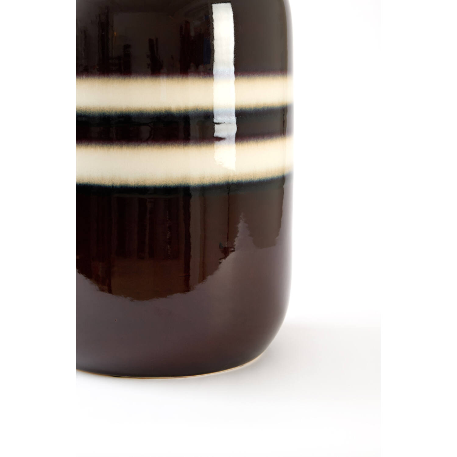 Side table Ø34x46,5 cm FRANCA ceramics dark brown+white