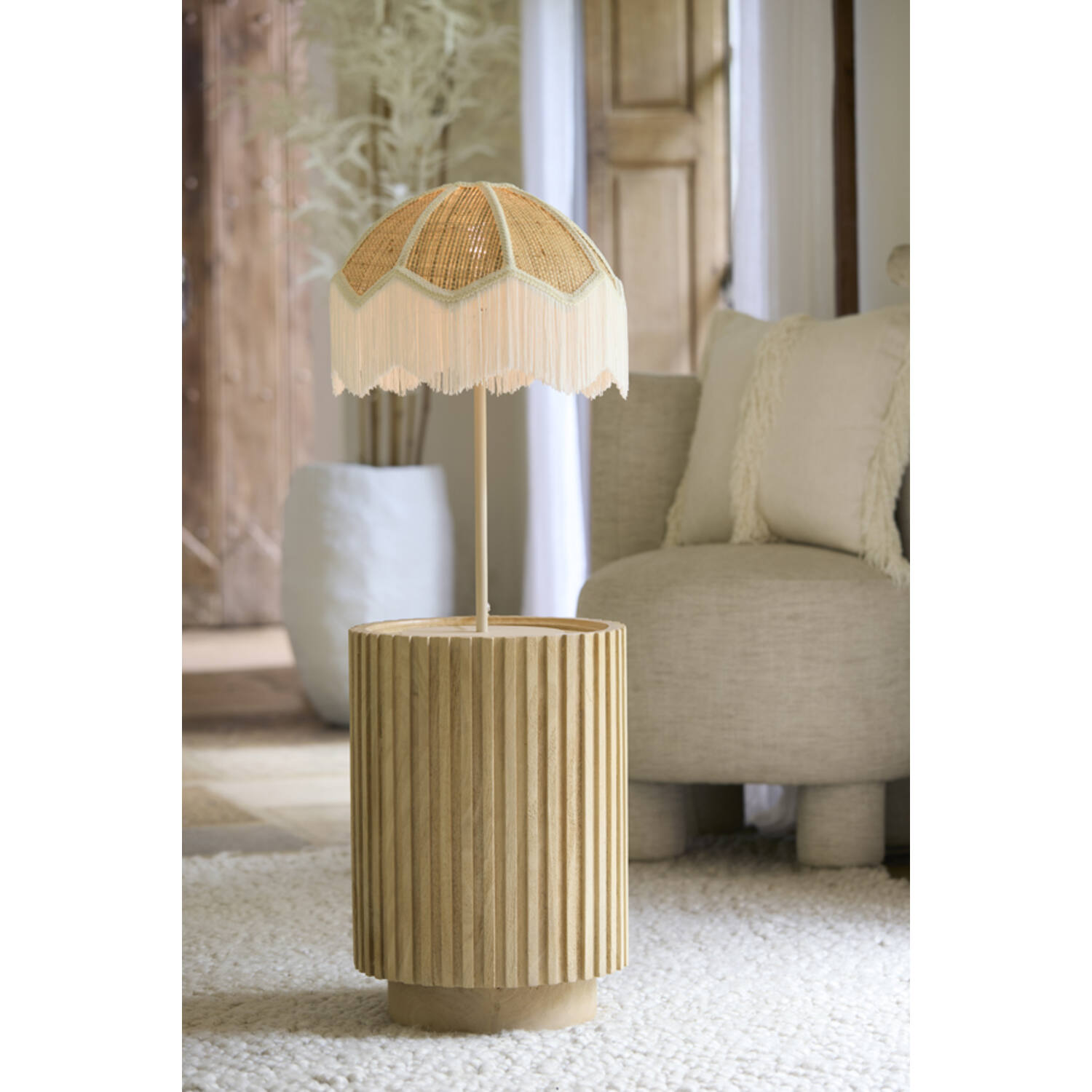 Side table Ø33x47 cm KIYOSE mango wood natural
