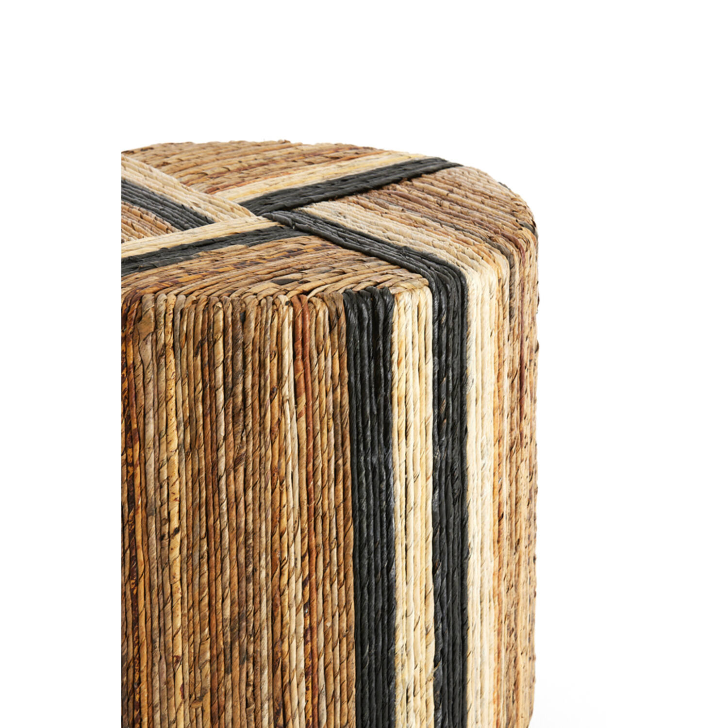 Pouf Ø40x45 cm YUTURI brown+black+cream