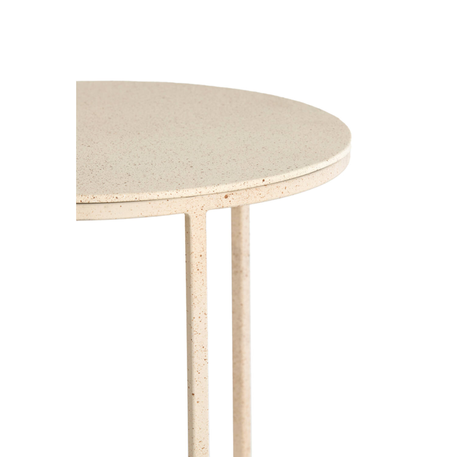 Side table S/2 Ø50x40+Ø52x46 cm SADAR sand+l brown spotted