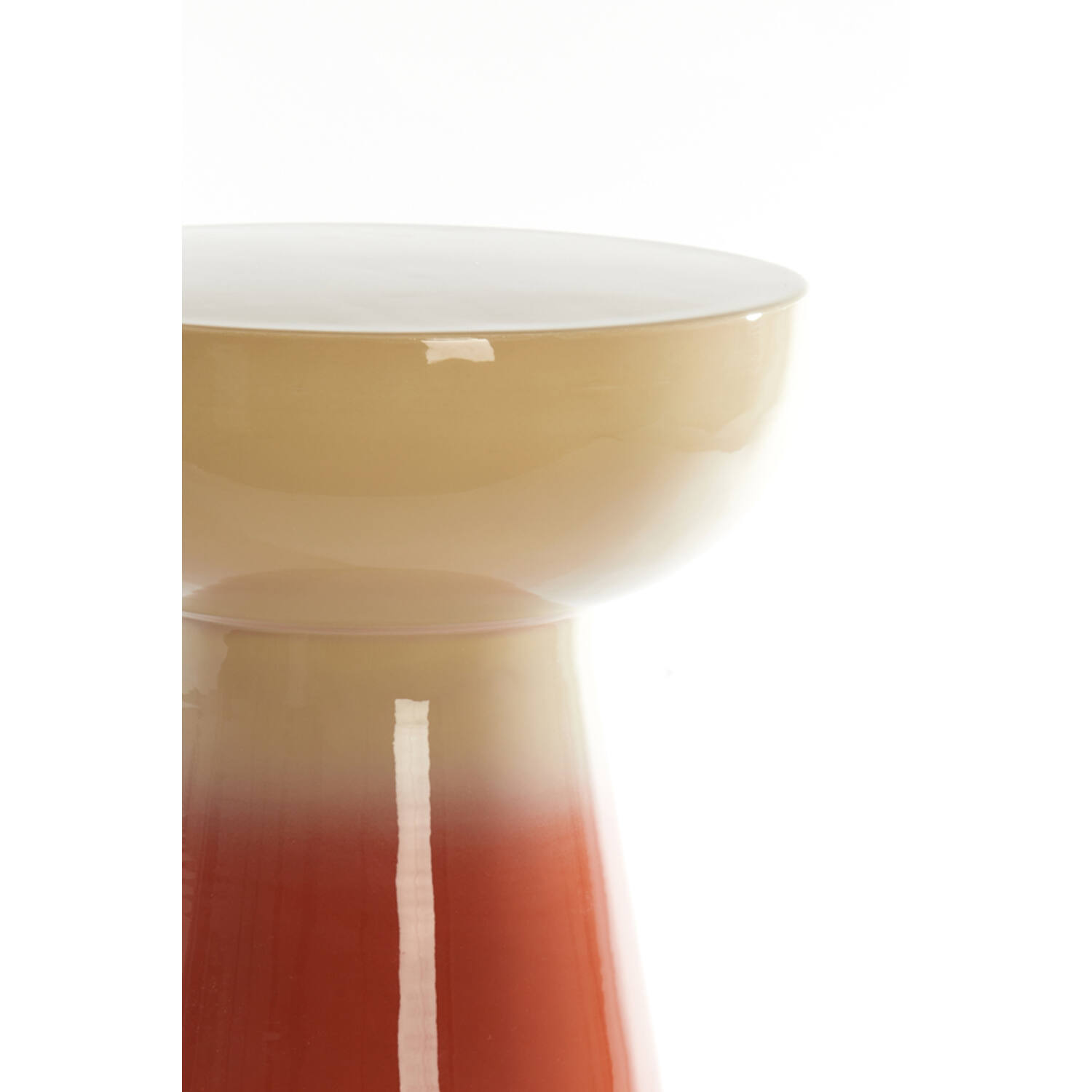 Bijzettafel Ø35x40,5 cm ROVINI crème+donker oranje