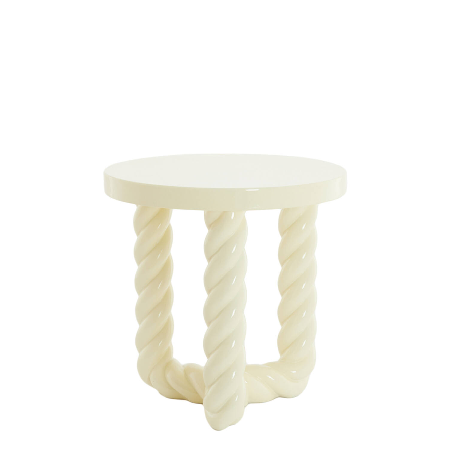 Bijzettafel Ø46x46 cm VALLEJO glans crème