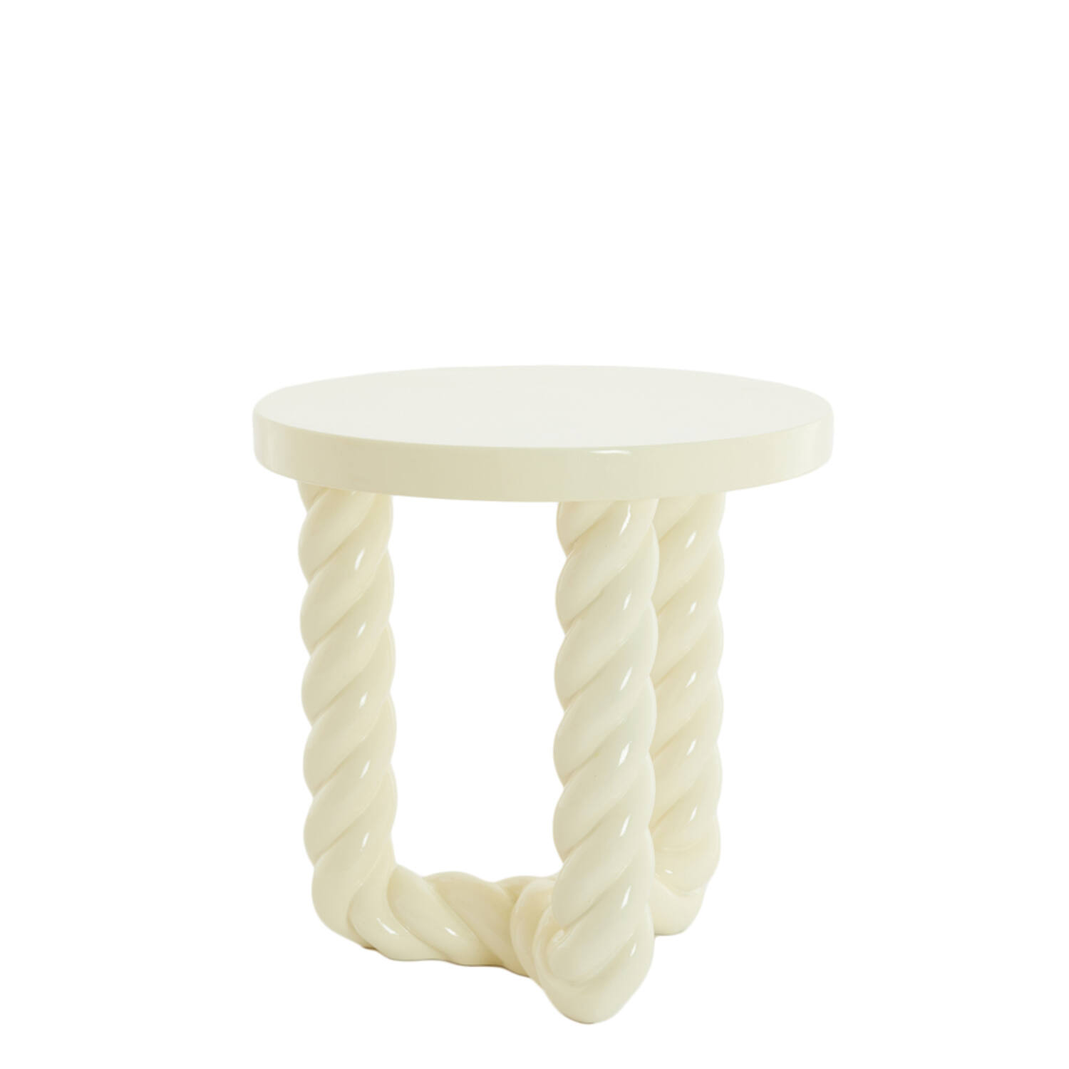 Bijzettafel Ø46x46 cm VALLEJO glans crème